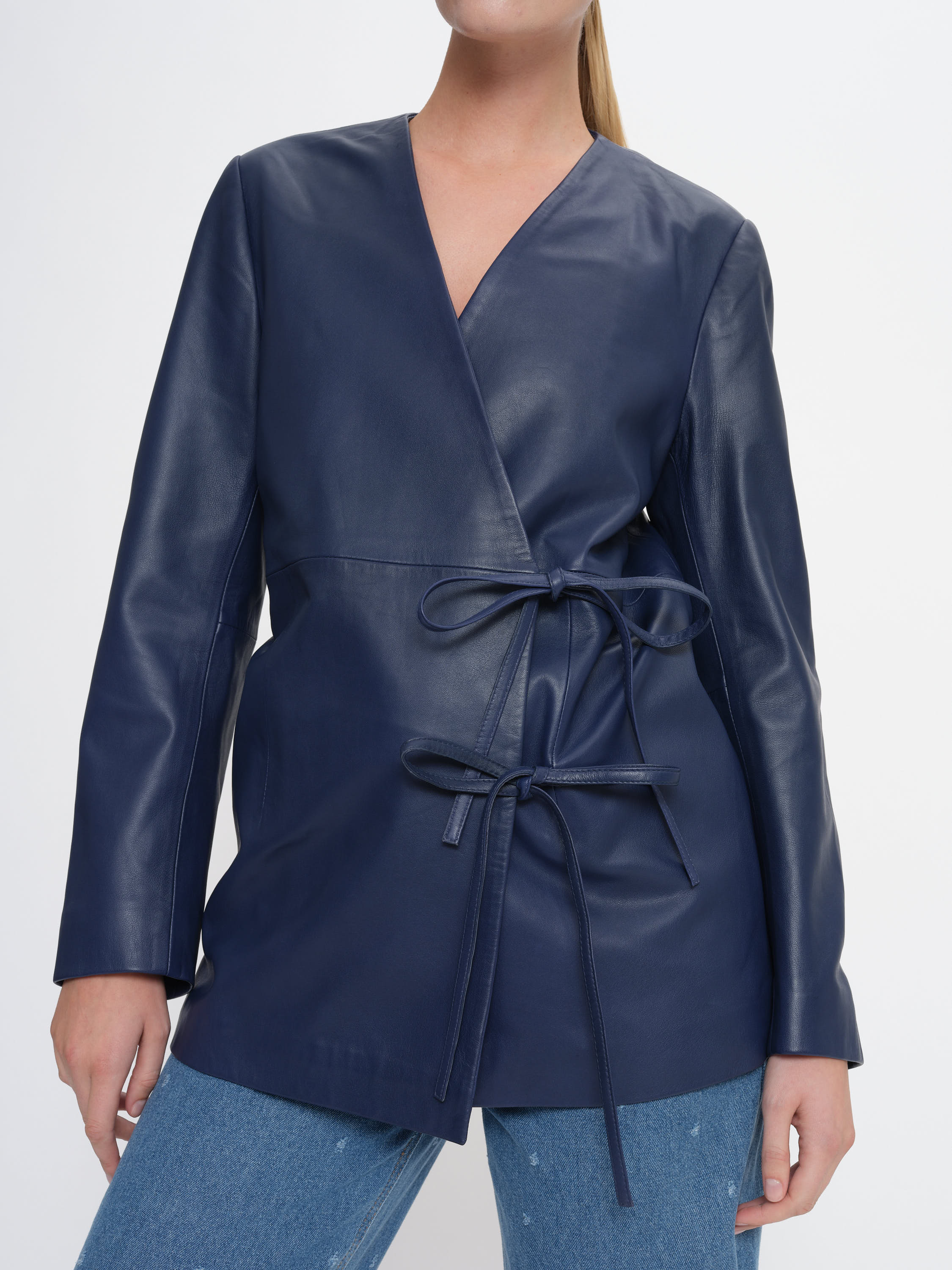 2NDDAY 2ND Alotte - Fine leather Jackets 193933 Medieval Blue