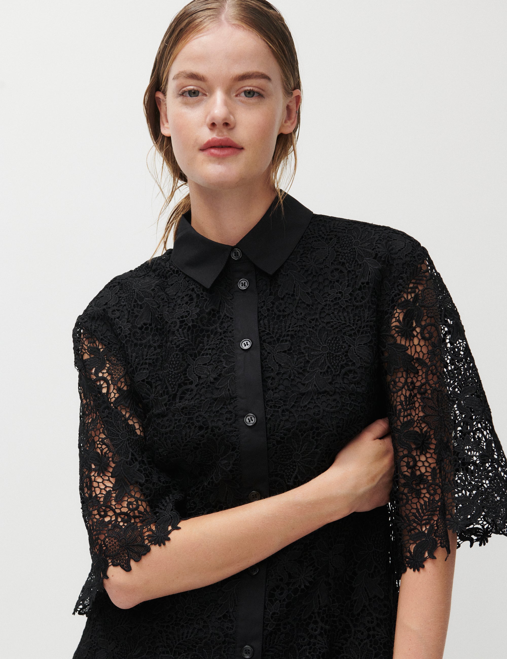 2NDDAY 2ND Amali - Heavy Lace Dress 190303 BLACK