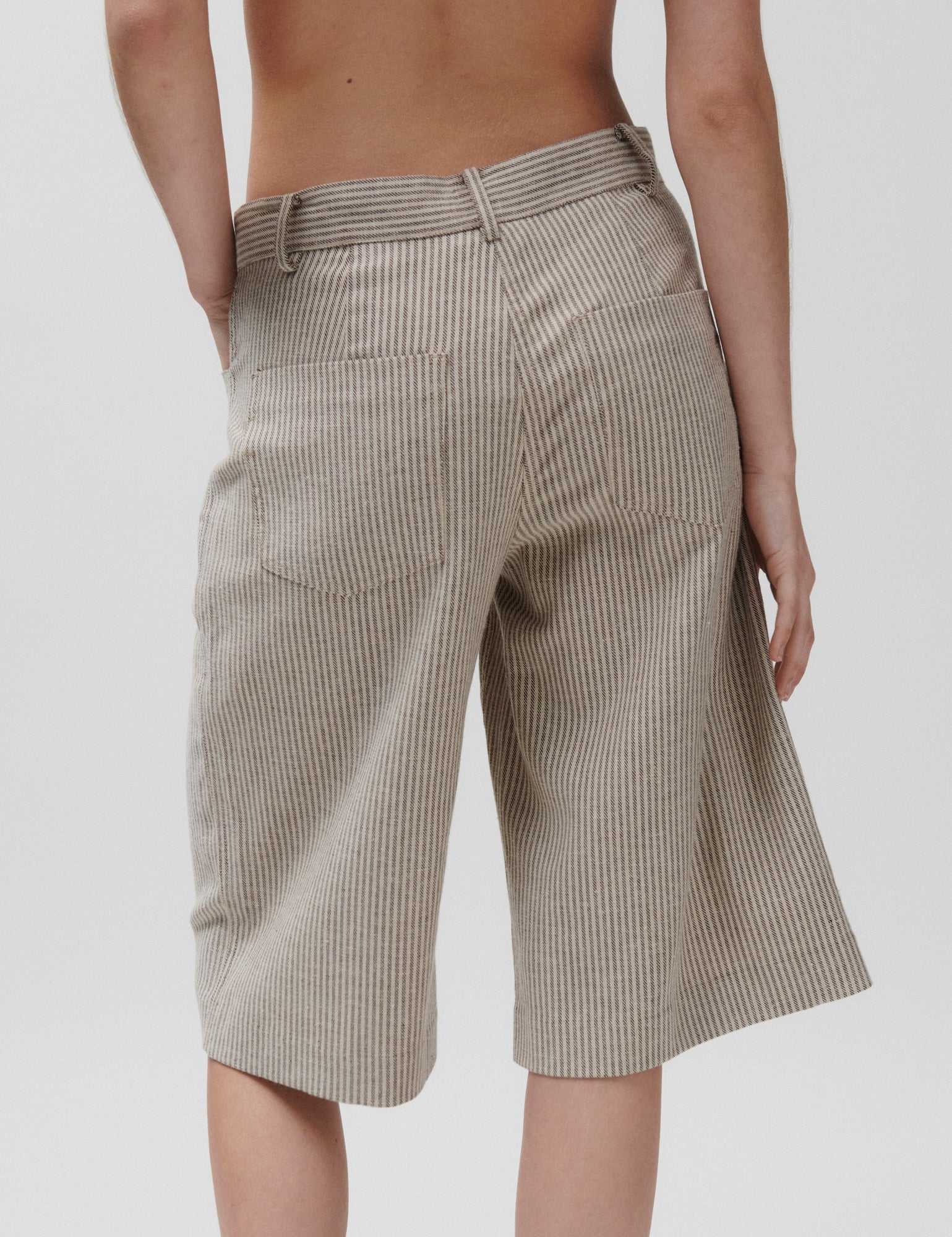 2NDDAY 2ND Benita - Striped Linen Blend Shorts 130000 Moonbeam