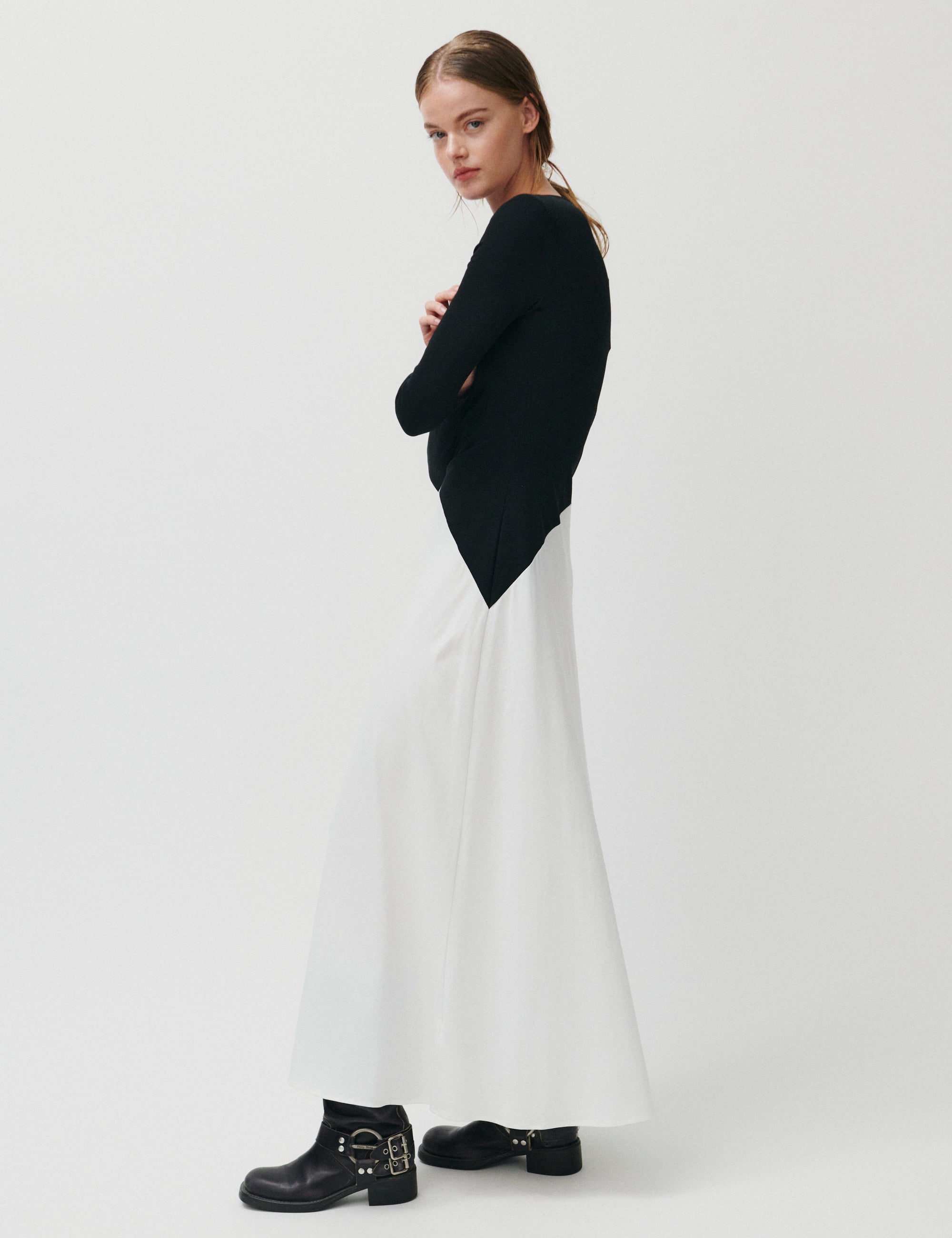 2NDDAY 2ND Carmen - Cotton Jersey Mix Dress 190303 Black