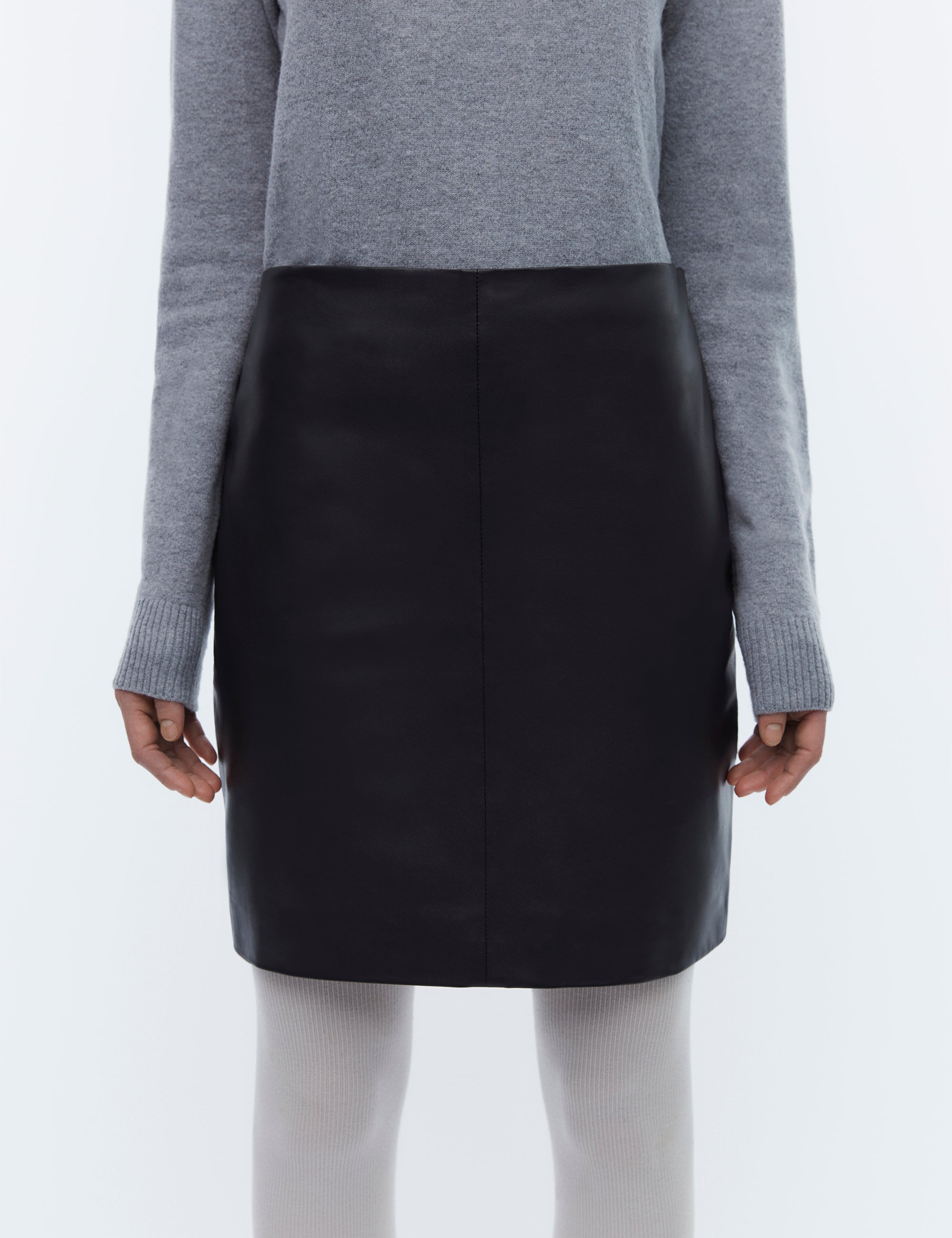 2NDDAY 2ND Ceciliana - Classic Leather Skirt 194008 Meteorite (Black)