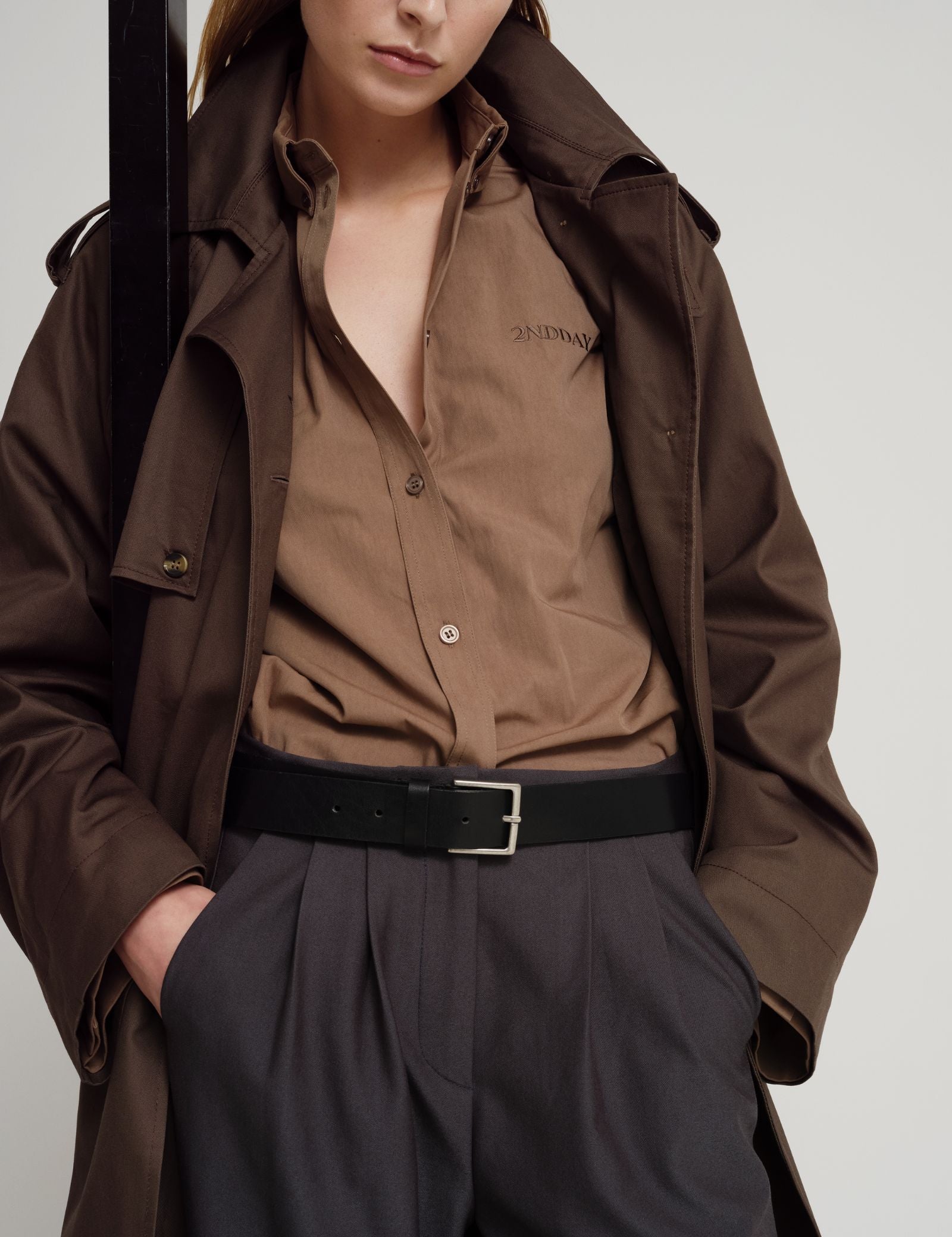 2NDDAY 2ND Clarome - Fine Crispy poplin Shirts & Blouses 181112 Walnut