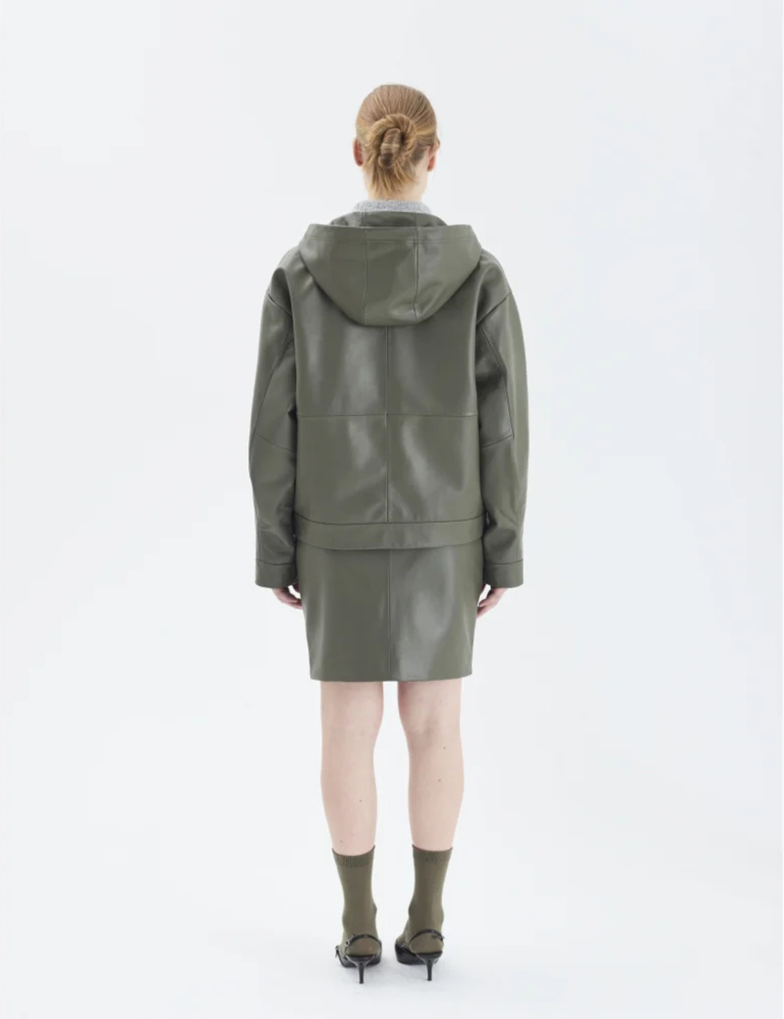 2NDDAY 2ND Danin - Bonded Leather Skirt 190515 Olive Night