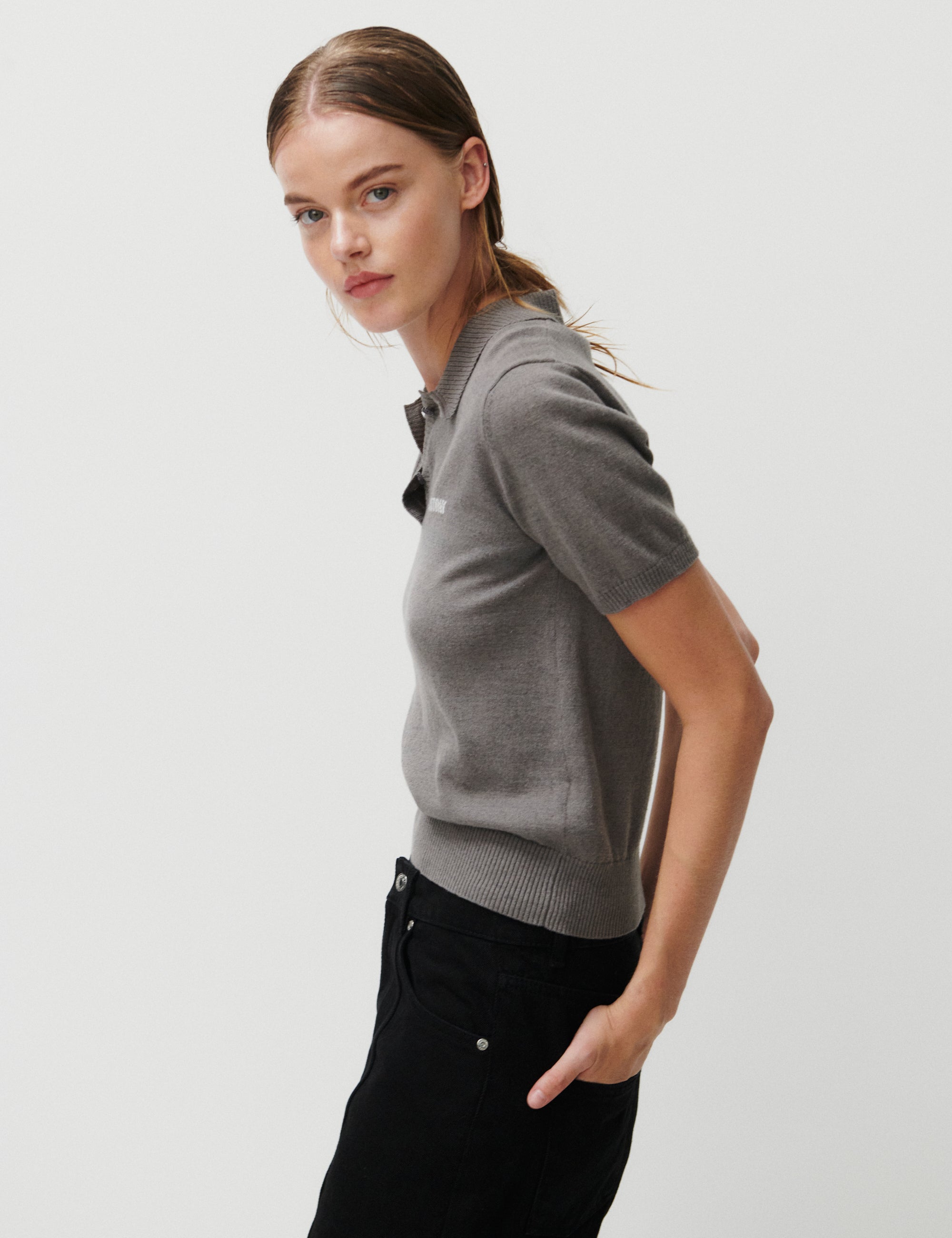 2NDDAY 2ND Jean - Soft Wool Blend Tops & T-Shirts 180403 Dark Gull Gray