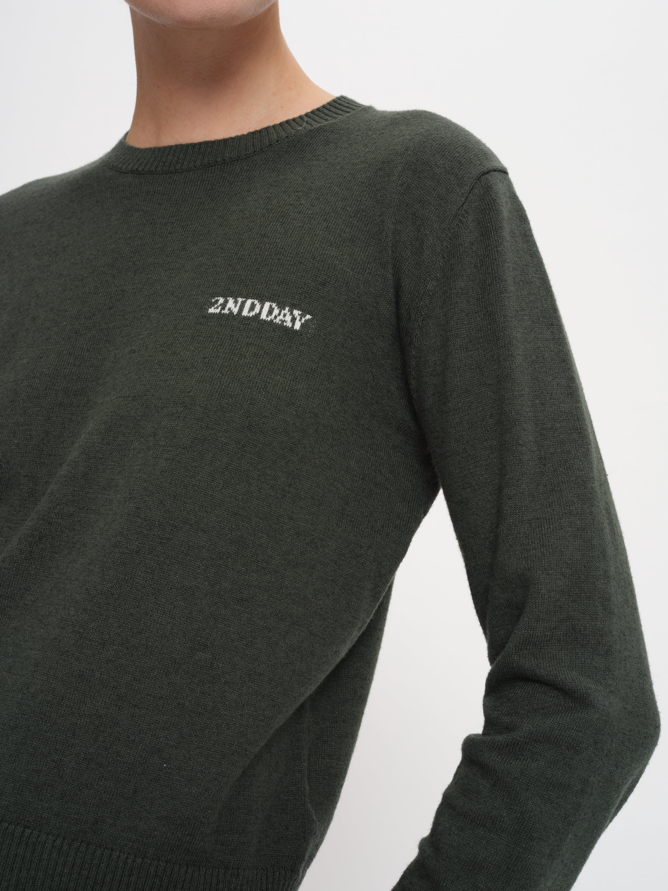 2NDDAY 2ND Lance - Soft Wool Blend Pullover 190203 Gray Pinstripe