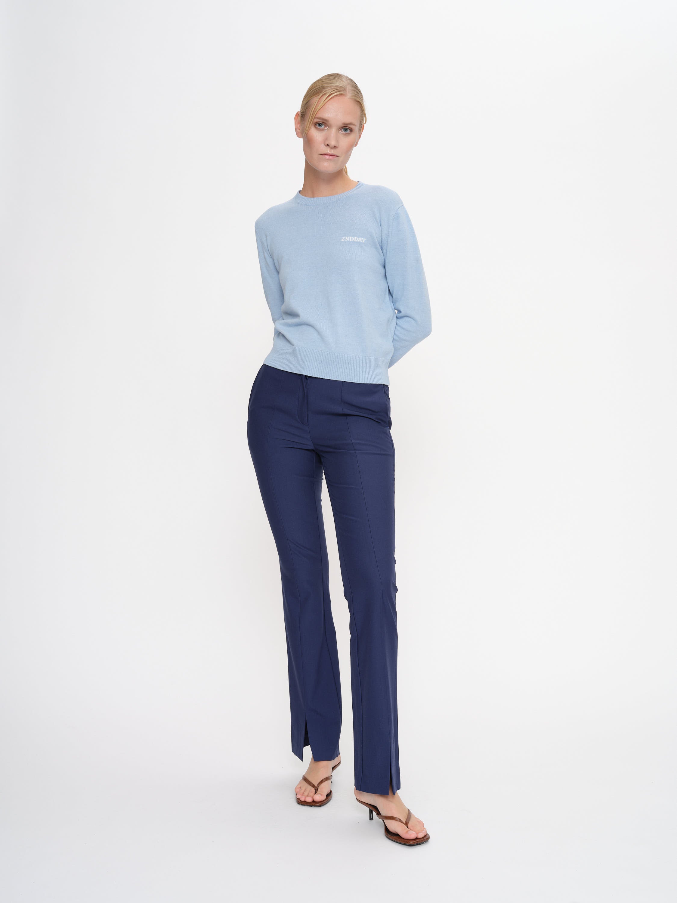 2NDDAY 2ND Lance - Soft Wool Blend Pullover 4038 Powder Blue