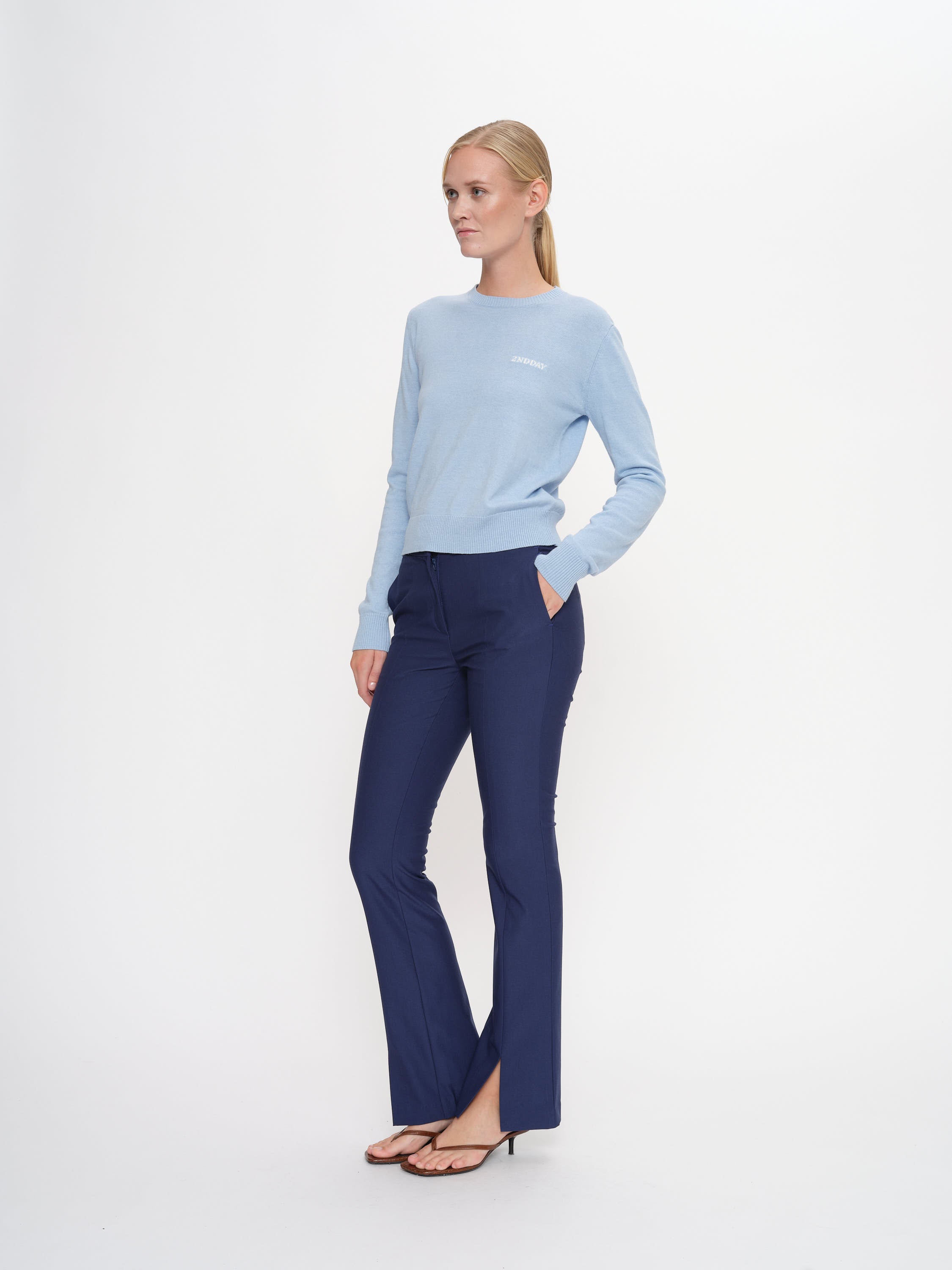 2NDDAY 2ND Lance - Soft Wool Blend Pullover 4038 Powder Blue