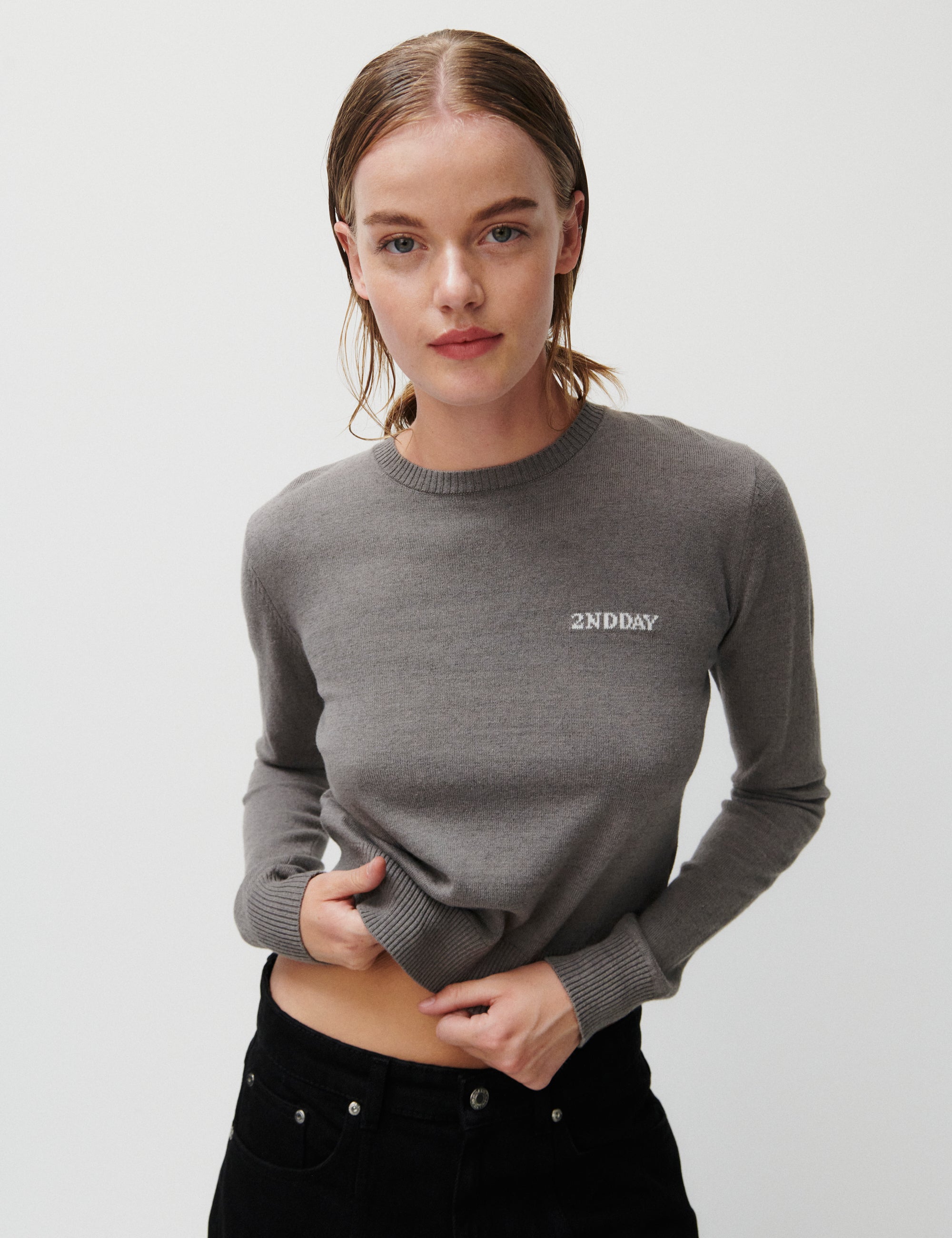 2NDDAY 2ND Lance - Soft Wool Blend Pullover 180403 Dark Gull Gray