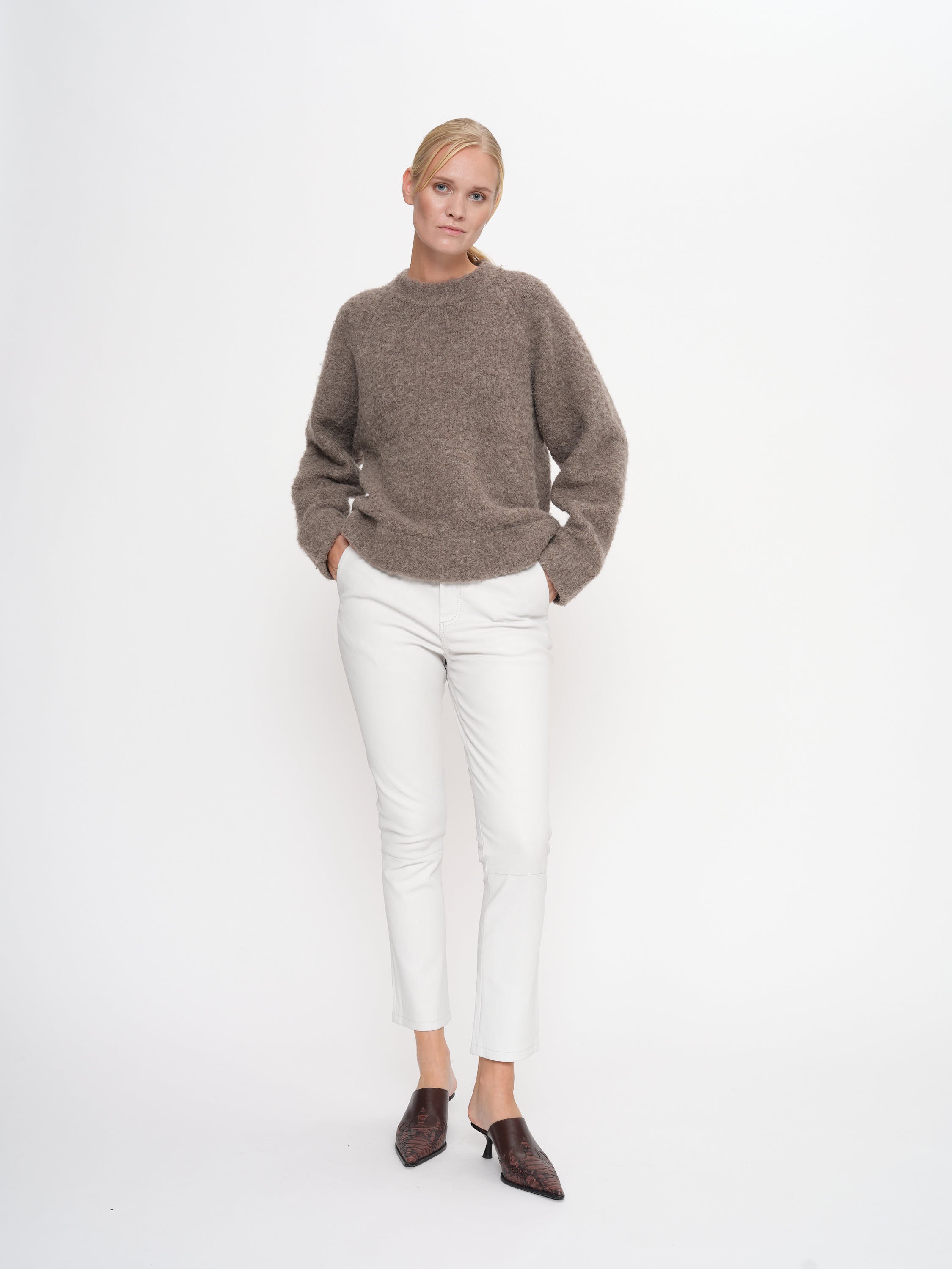 2NDDAY 2ND Leya - Refined Stretch Leather Pants 111001 WHITE ALYSSUM
