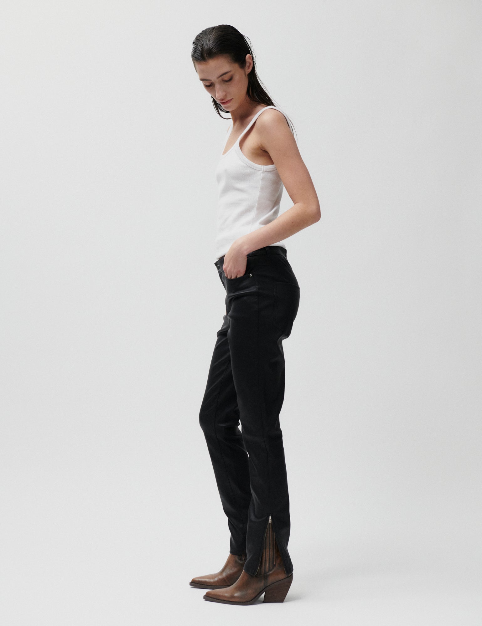 2NDDAY 2ND Liljan - Refined Stretch Leather - Pants Pants 190303 Black