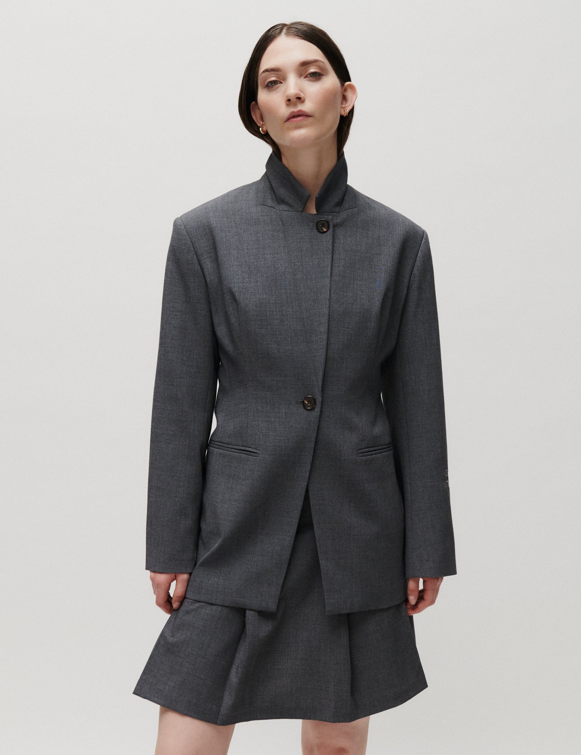2NDDAY 2ND Matila - Melange Suiting - Skirt Skirt 420129 Light Grey Melange