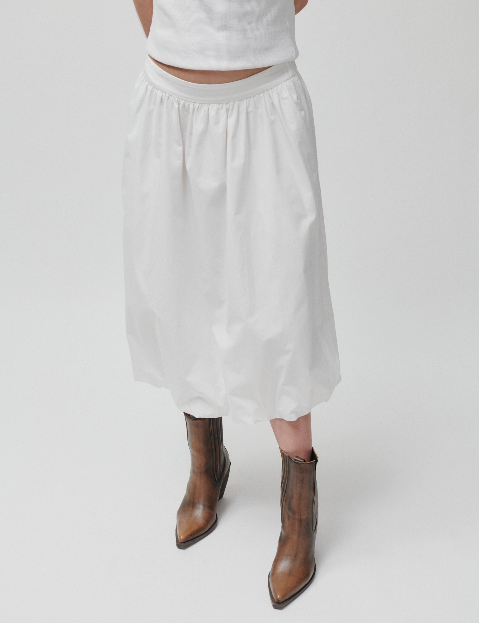 2NDDAY 2ND Maude - Fine Crispy Poplin Skirt 114001 Brilliant White