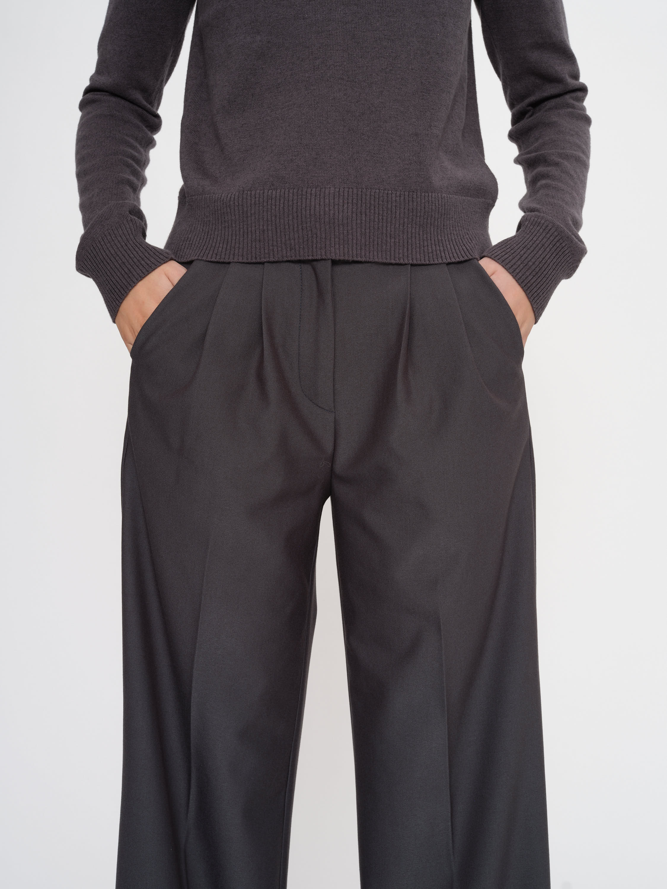 2NDDAY 2ND Mille - Daily Sleek Pants 190203 Gray Pinstripe