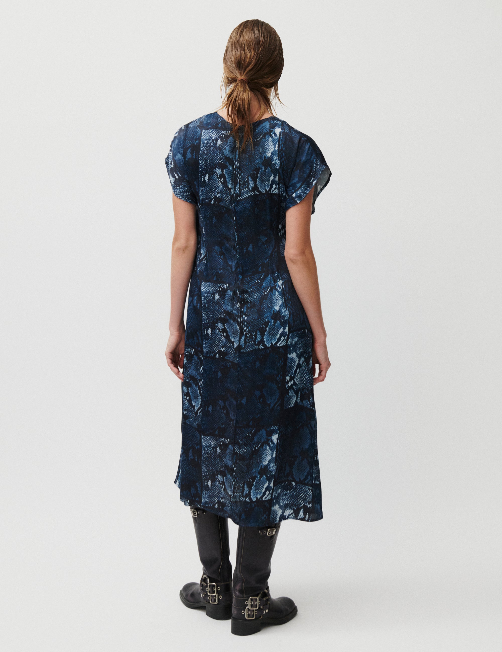 2NDDAY 2ND Patrice - Viscose Dress 420153 Ensign Blue Snake AOP