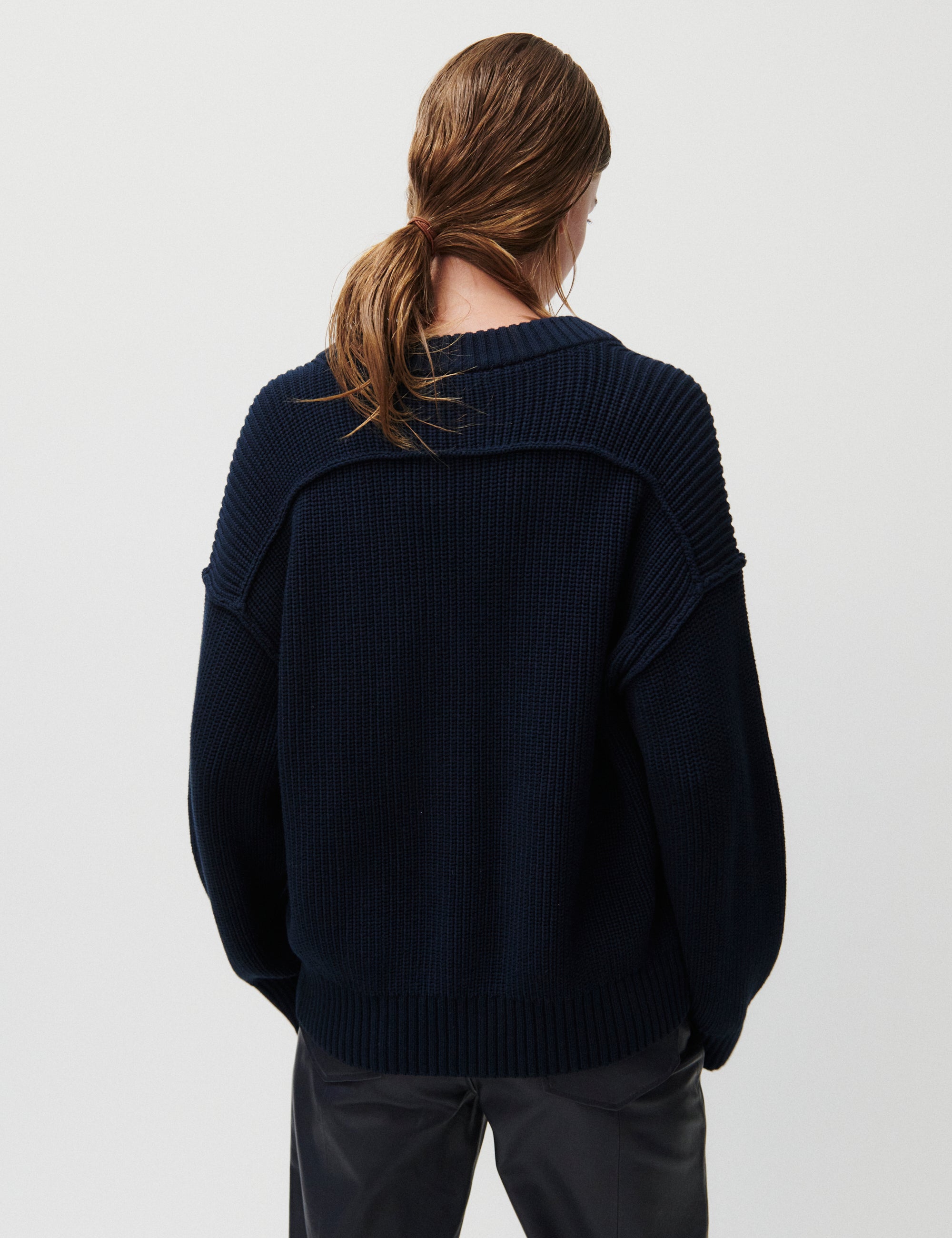 2NDDAY 2ND Salyn - Defined Cotton Ribs Cardigan 193923 Navy Blazer