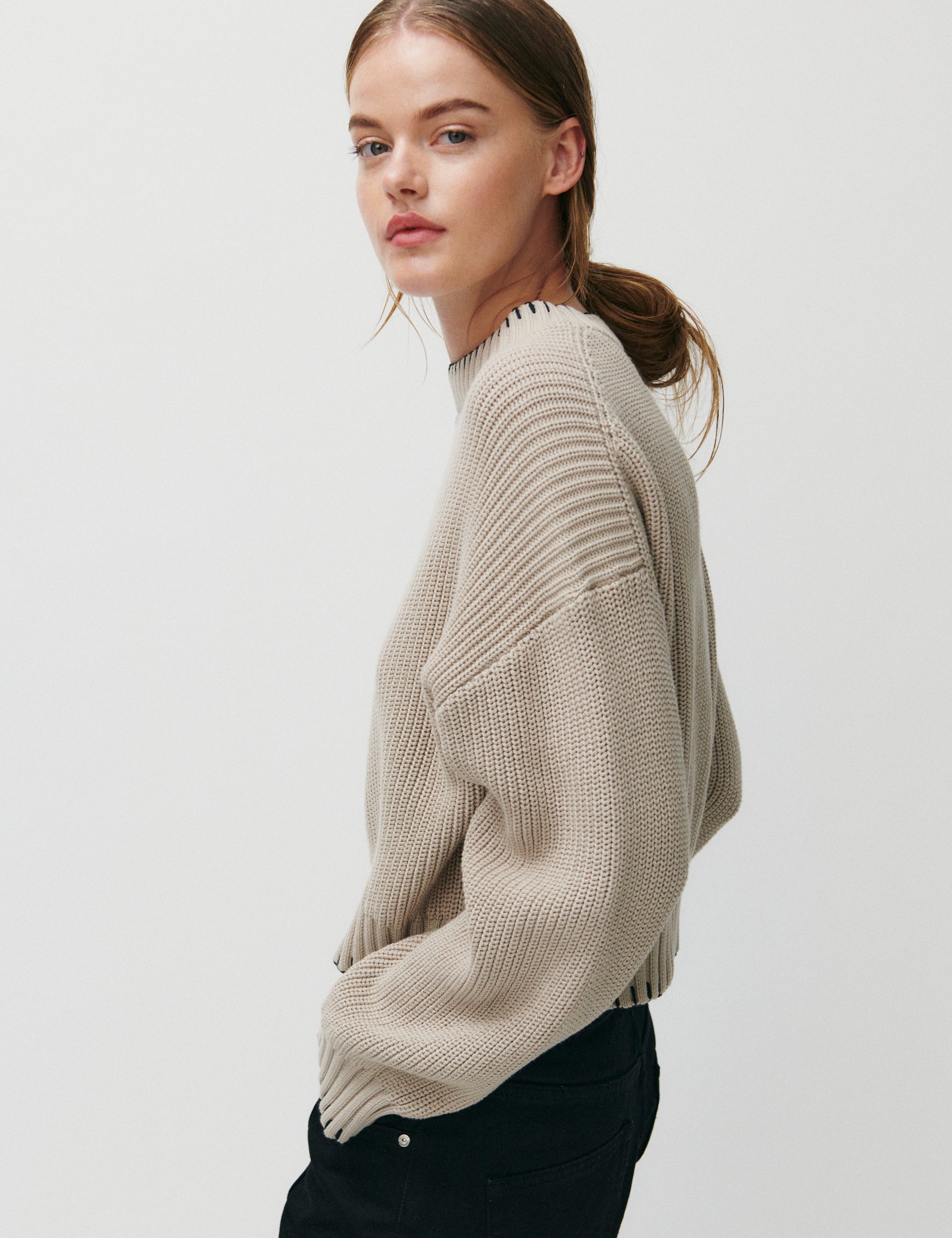 2NDDAY 2ND Serris - Defined Cotton Ribs Pullover 141106 Peyote