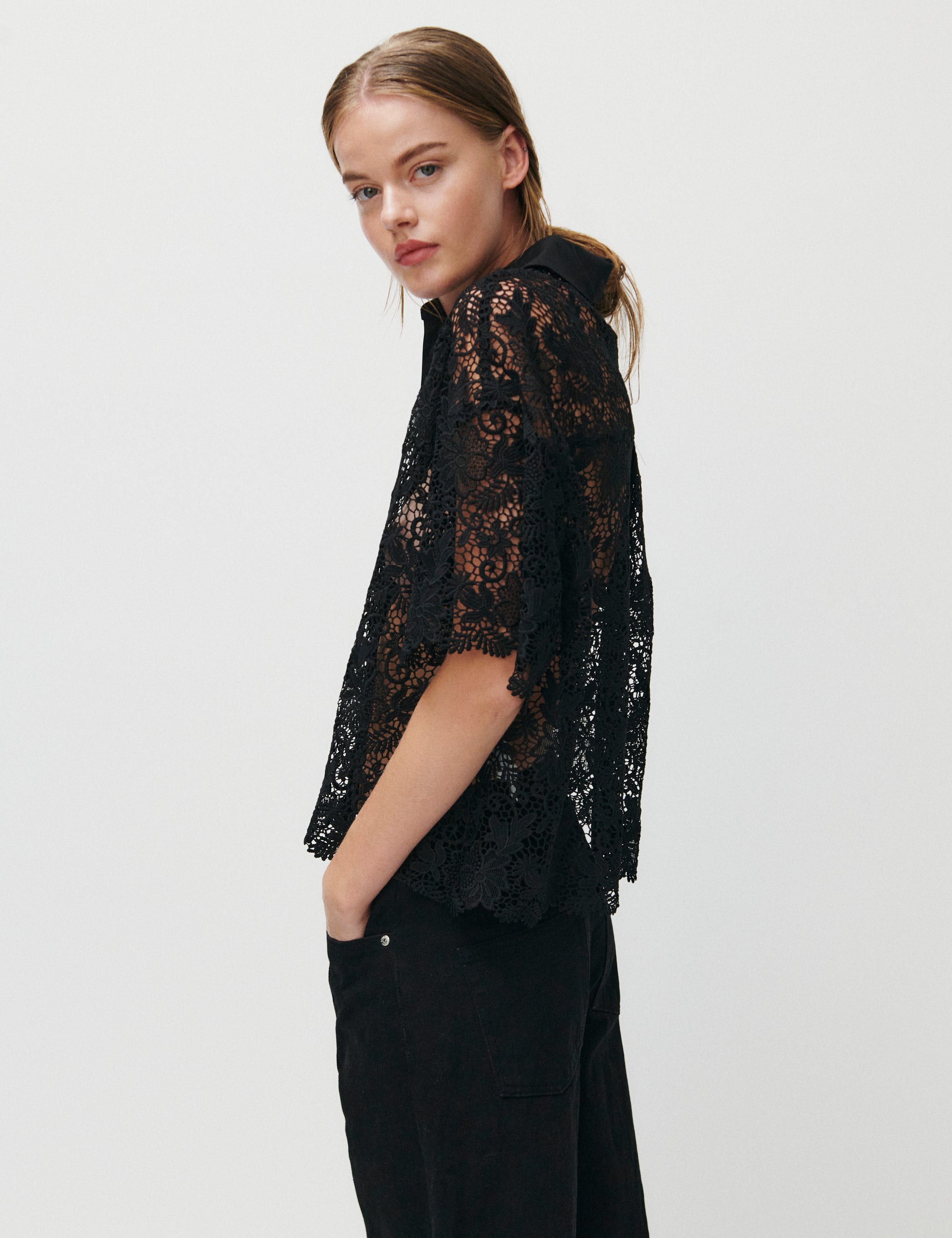 2NDDAY 2ND Tabbi - Heavy Lace Shirts & Blouses 190303 BLACK
