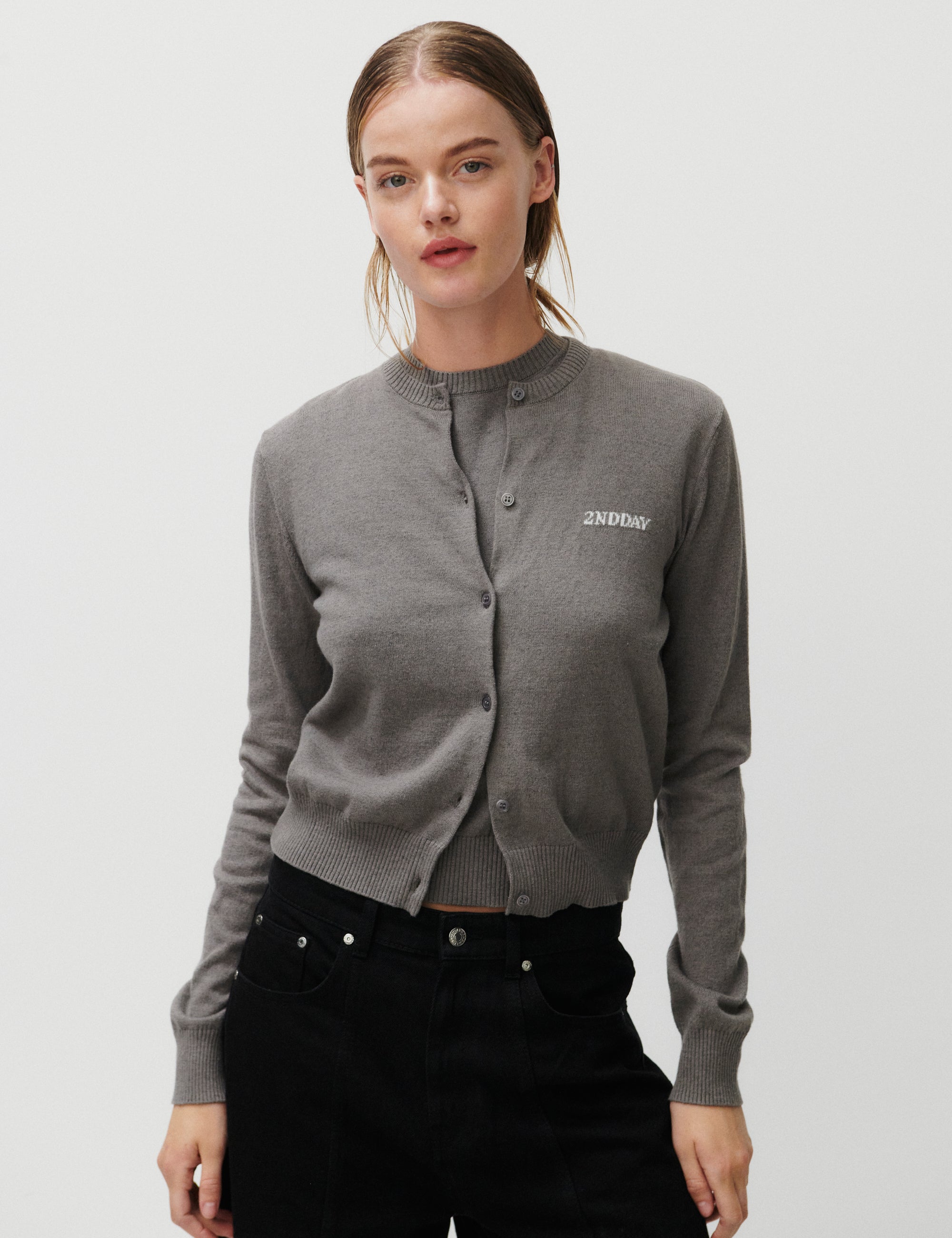 2NDDAY 2ND Vinny - Soft Wool Blend - Cardigan Cardigan 180403 Dark Gull Gray