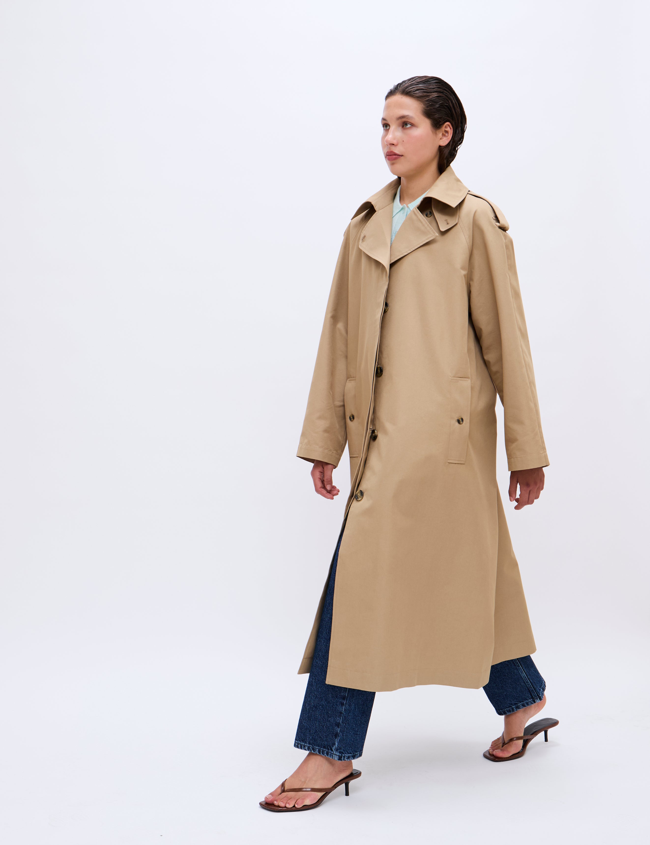 2NDDAY 2ND Willona - Firm Cotton Coat 171022 Kelp