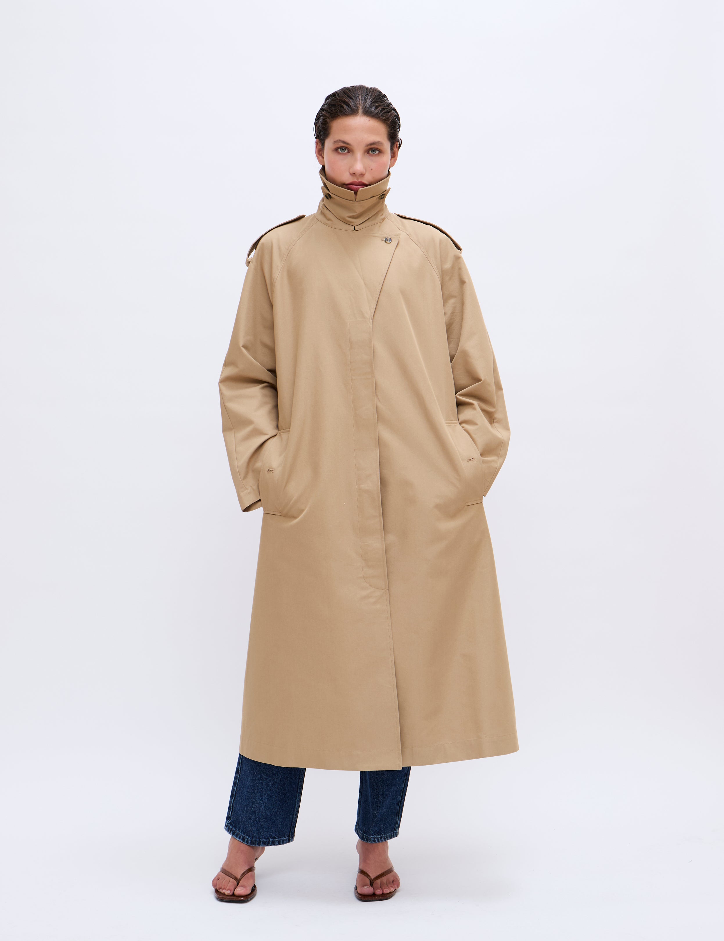 2NDDAY 2ND Willona - Firm Cotton Coat 171022 Kelp