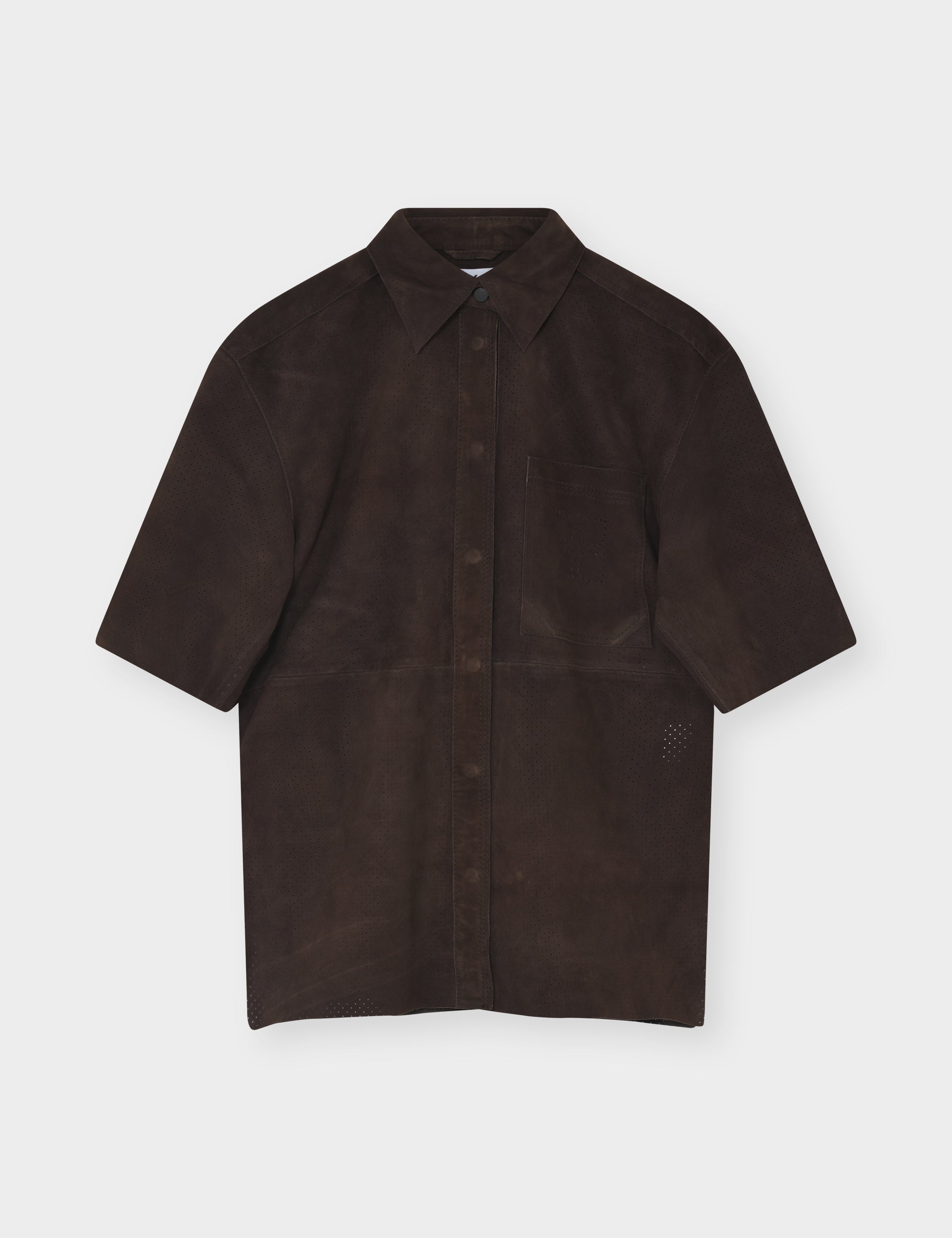 DAY Birger ét Mikkelsen Aladdin - Perforated Light Suede - Shirt Shirt 190915 Coffee Bean