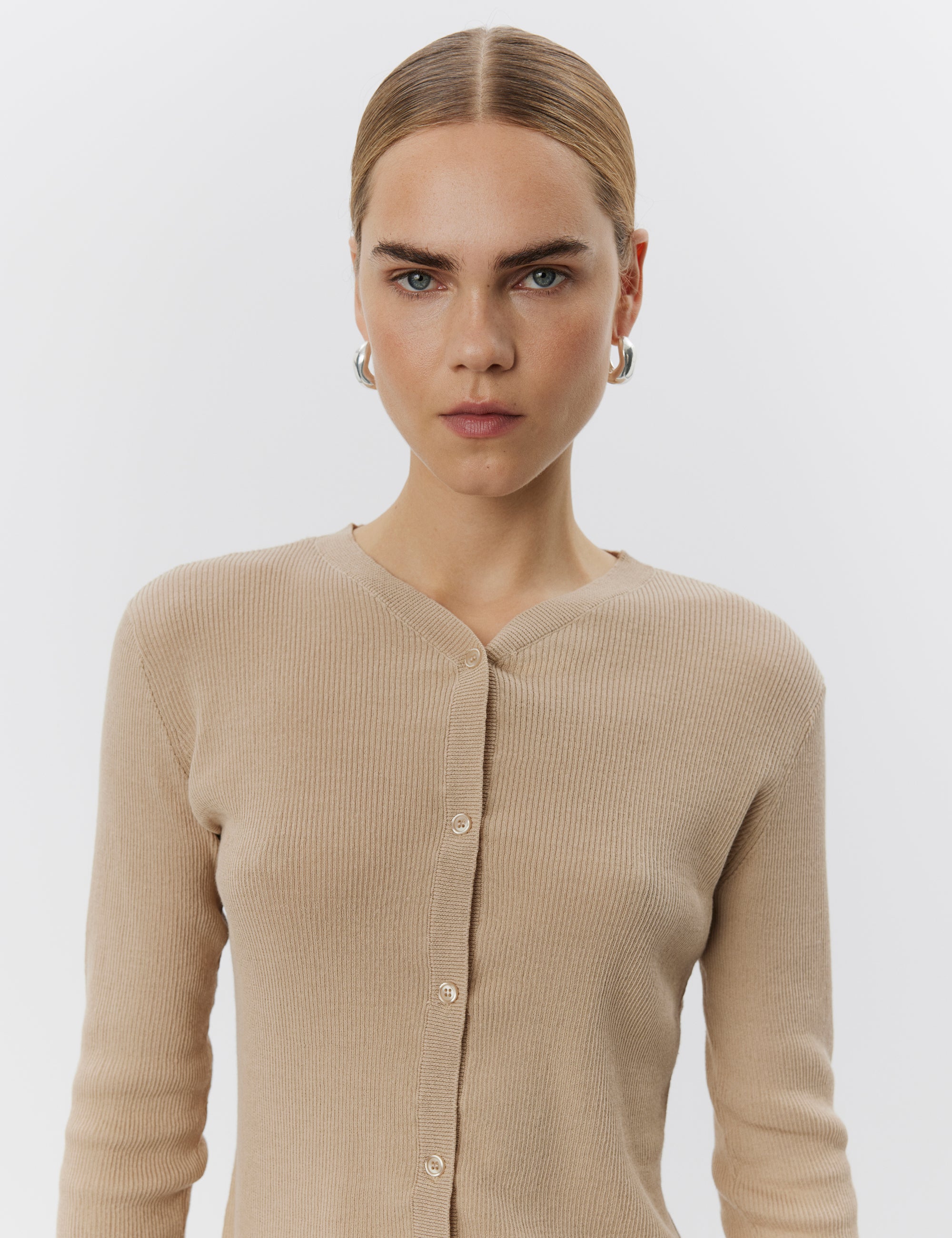 DAY Birger ét Mikkelsen Briggs - Cotton Base Cardigan 151304 HUMUS