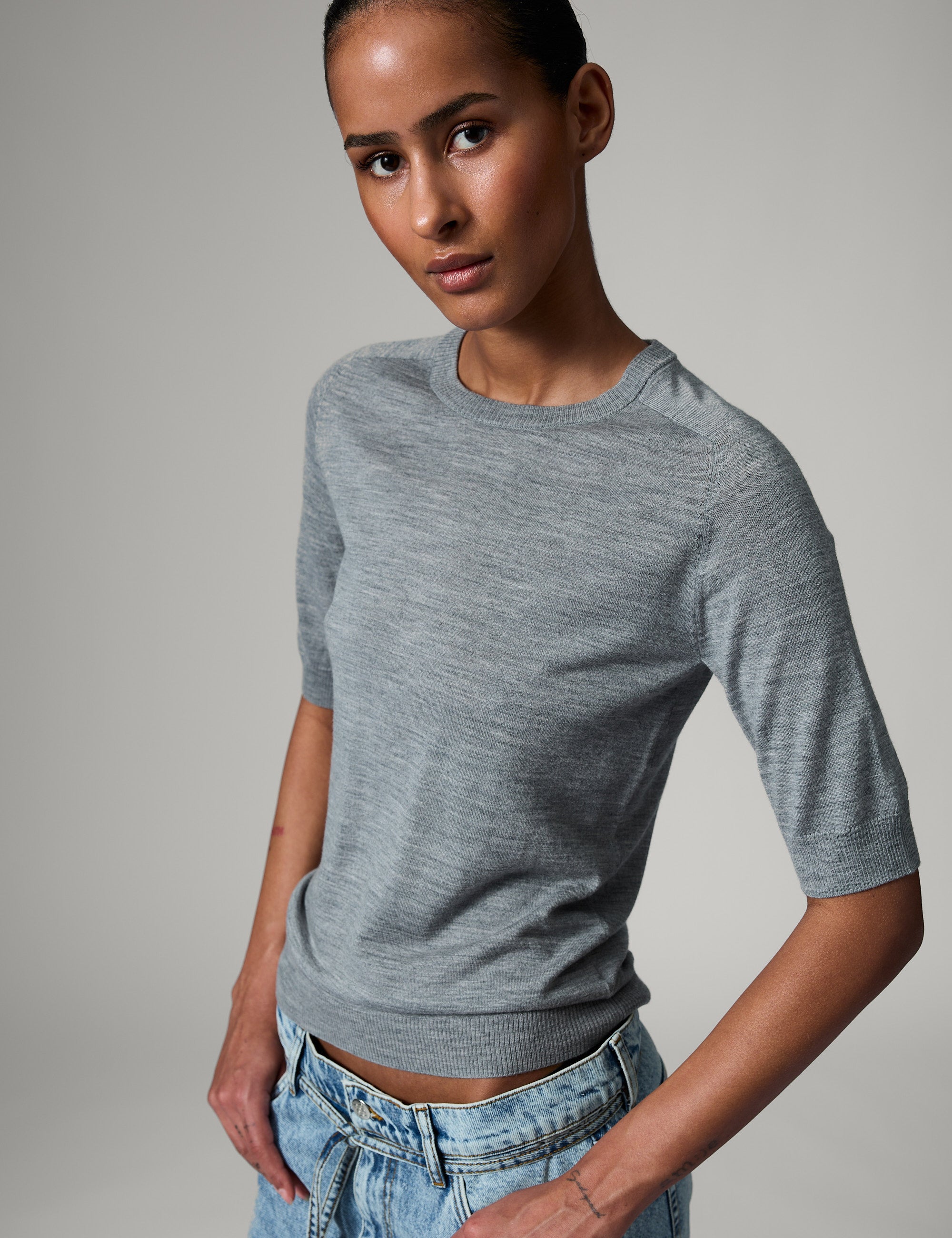 DAY Birger ét Mikkelsen Carolina - Daily Elements Pullover 500006 Medium Grey Melange