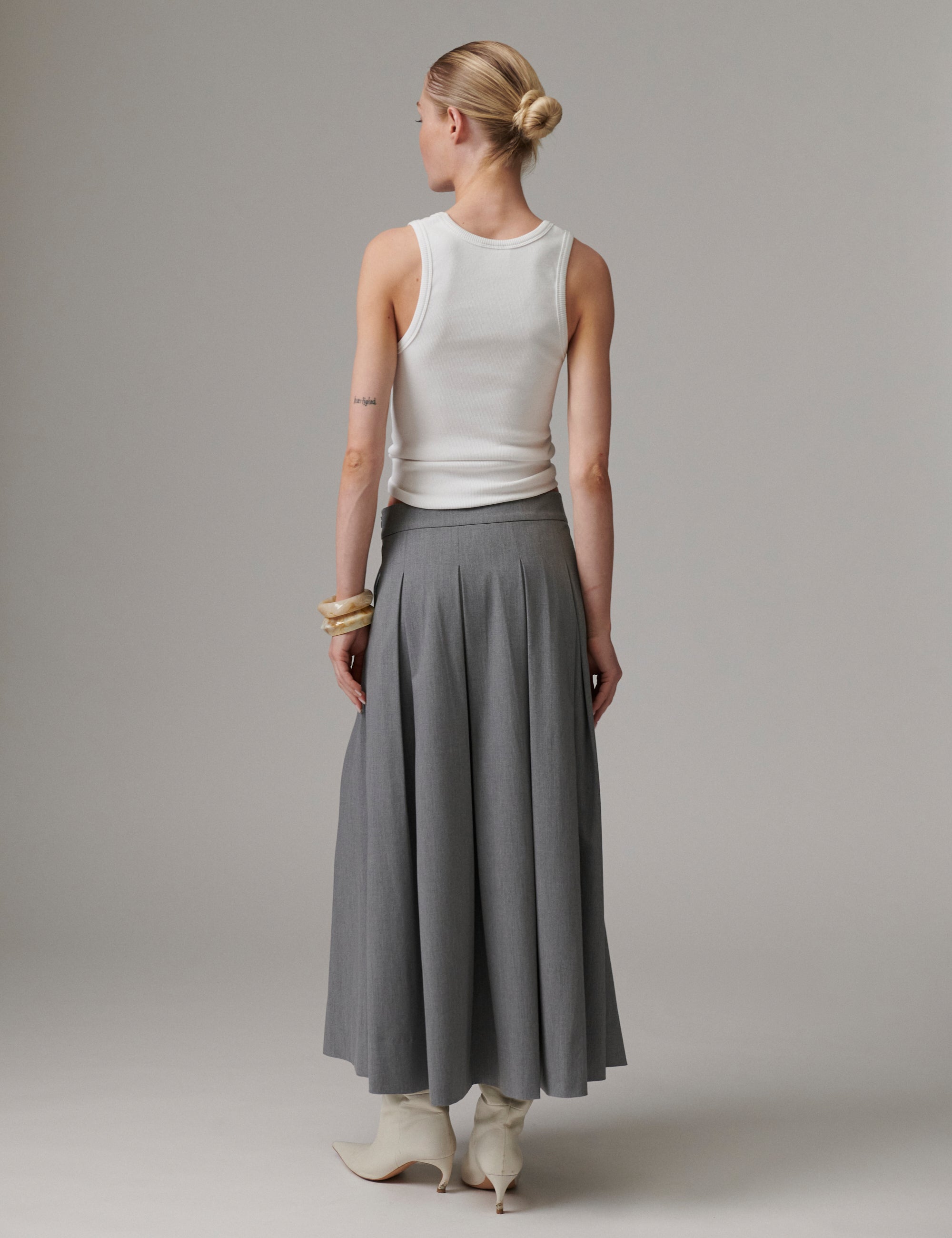 DAY Birger ét Mikkelsen Chai - Classic Gab Skirt 500006 Medium Grey Melange