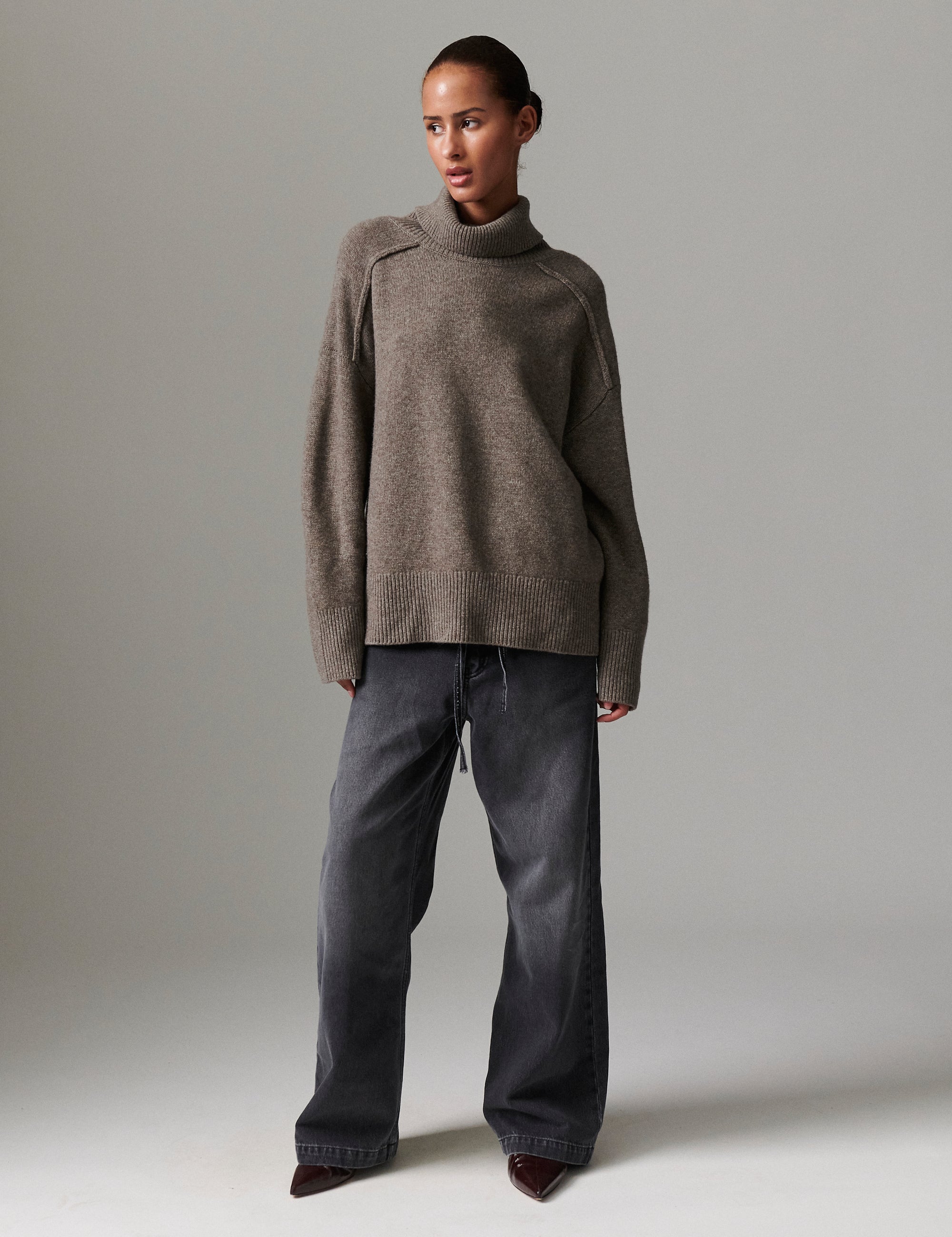 DAY Birger ét Mikkelsen Clarke - Soft lamb Pullover 500157 CHOCOLATE CHIP MELANGE