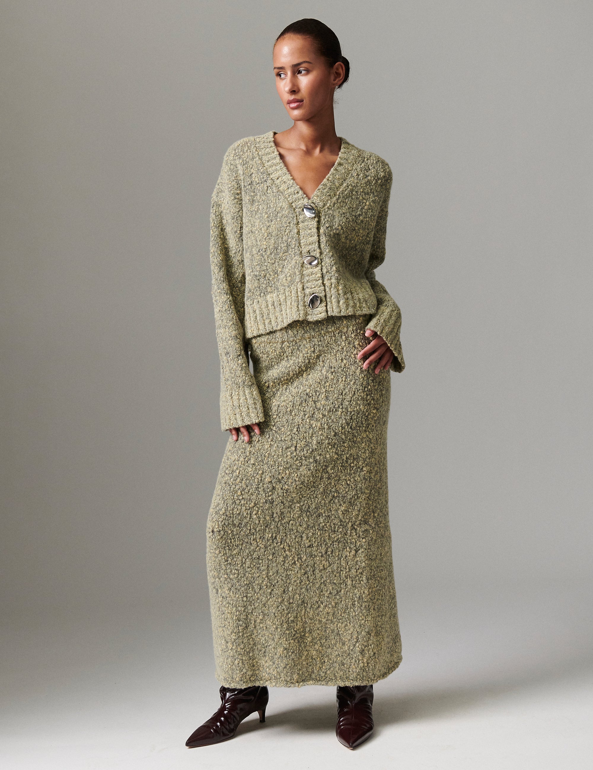 DAY Birger ét Mikkelsen Conor - Winter melange Cardigan 500158 CAPERS MELANGE