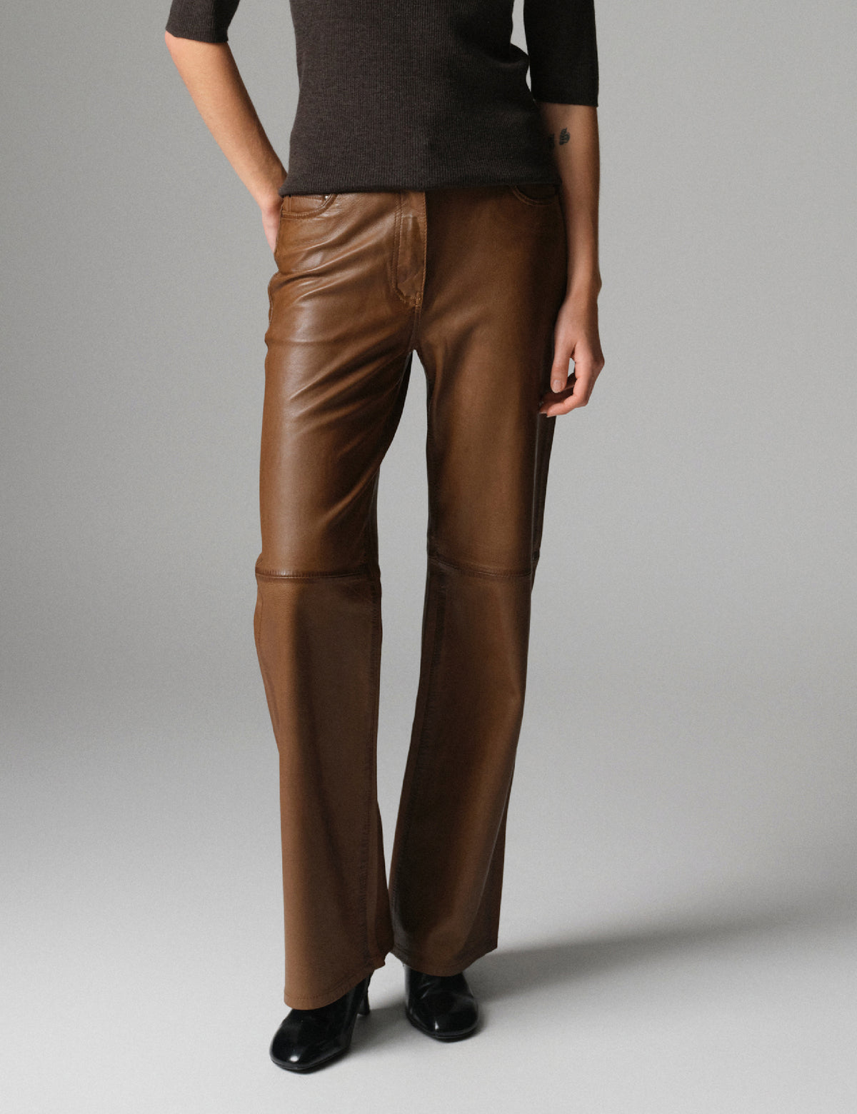DAY Birger ét Mikkelsen DAYFlaro - Soft Lamb Leather - Pants Pants 180933 RUBBER