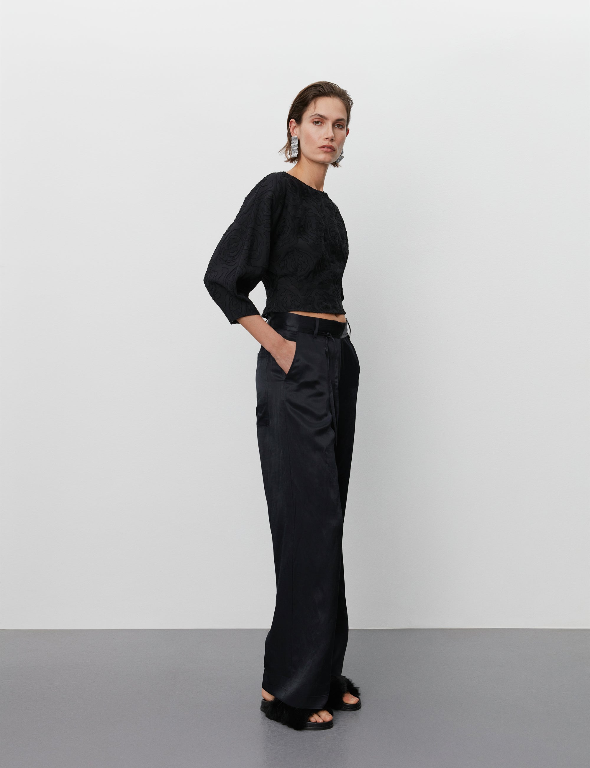 DAY Birger ét Mikkelsen David - High Shine Blend RD Pants 190303 BLACK