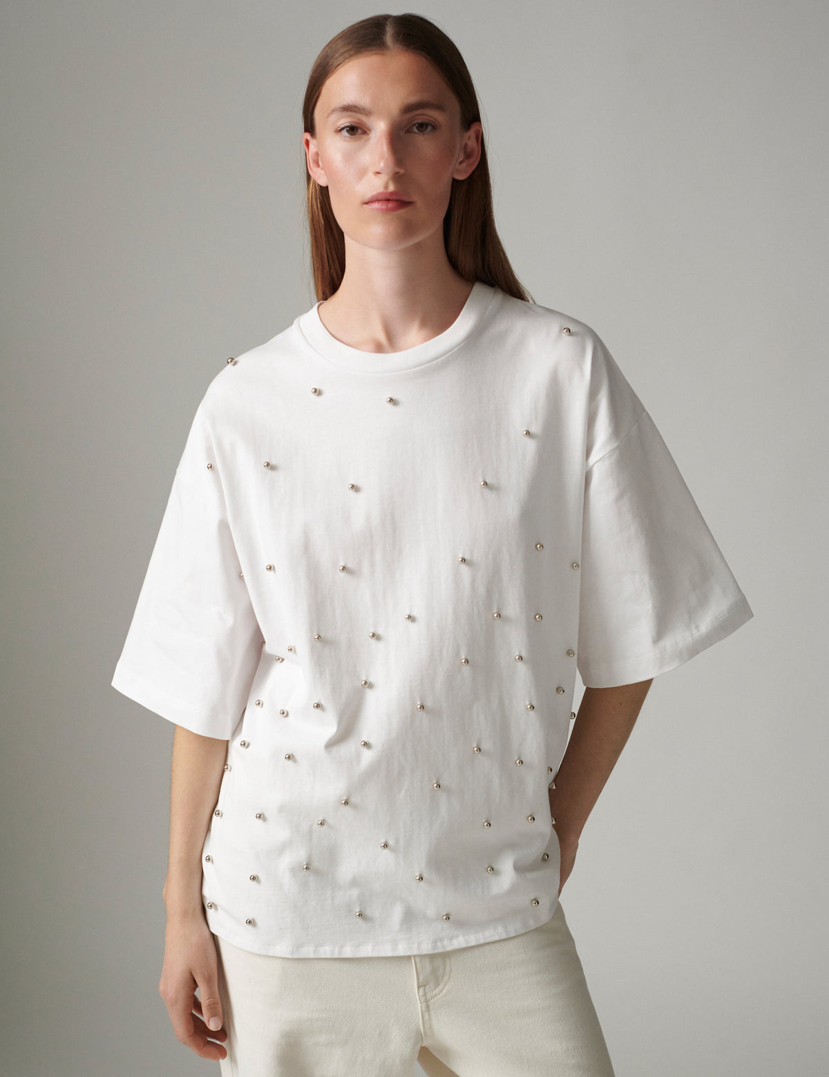 DAY Birger ét Mikkelsen DayDrew Studs - Heavy jersey - T-shirt T-shirt 110601 Bright White
