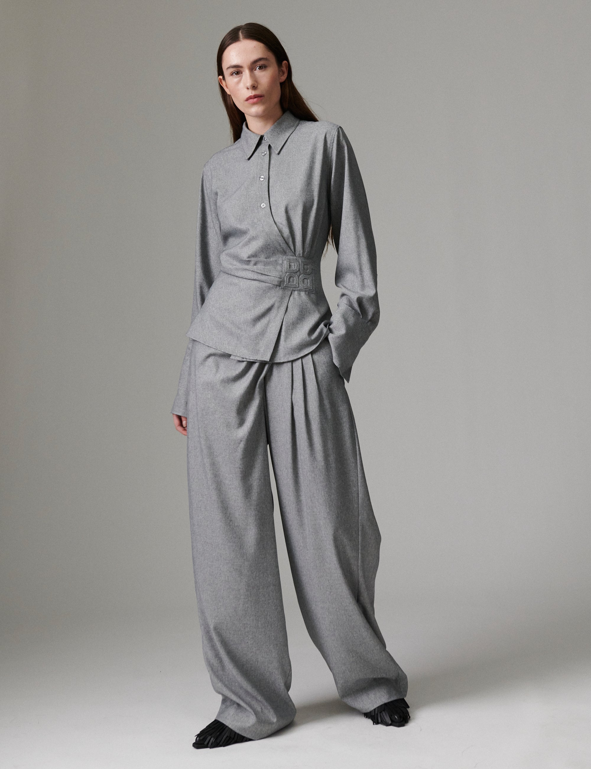 DAY Birger ét Mikkelsen Domi - Corporate Day - Blouse Blouse 500006 Medium Grey Melange