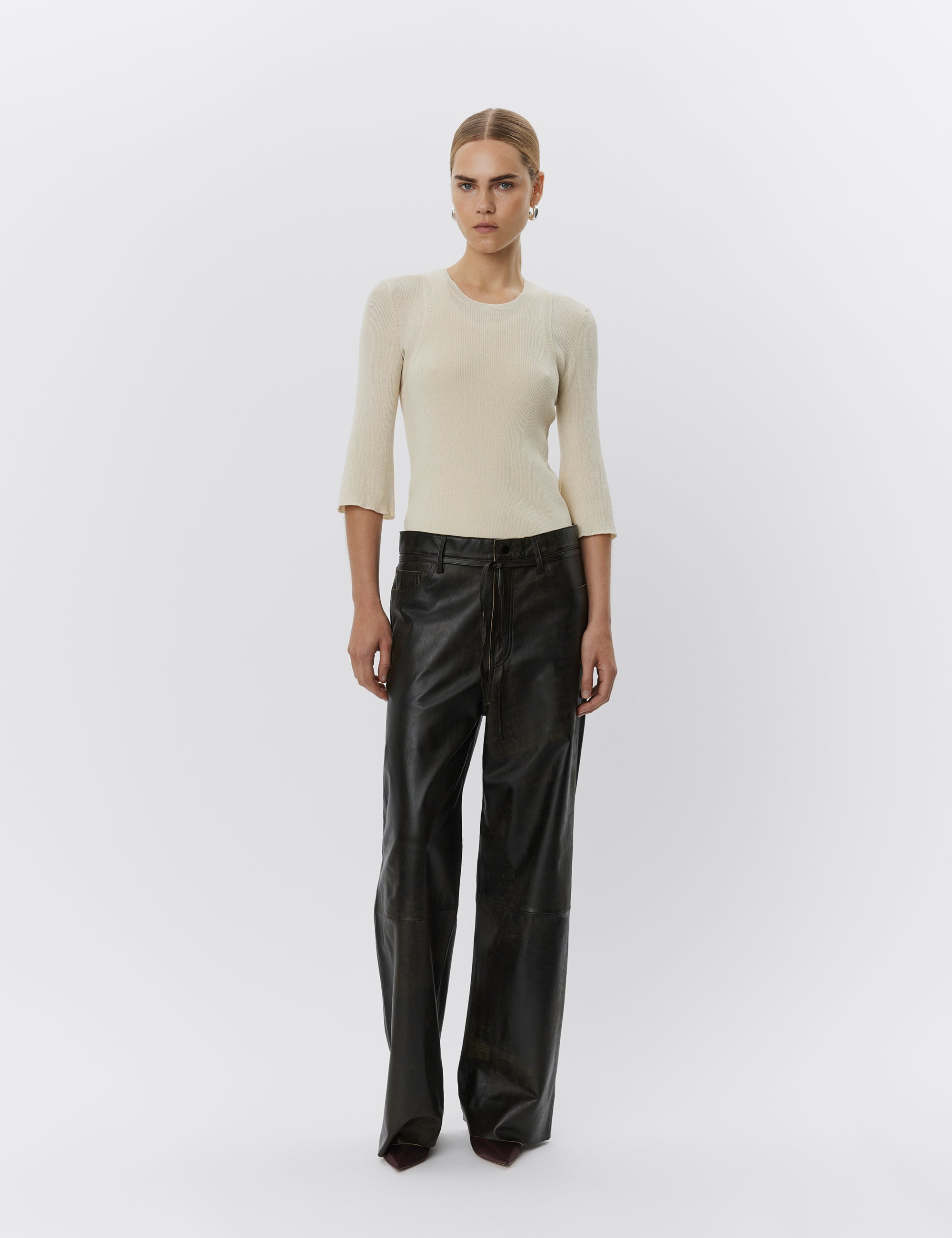 DAY Birger ét Mikkelsen Elijah - Leather Contemporary Pants 191103 ESPRESSO