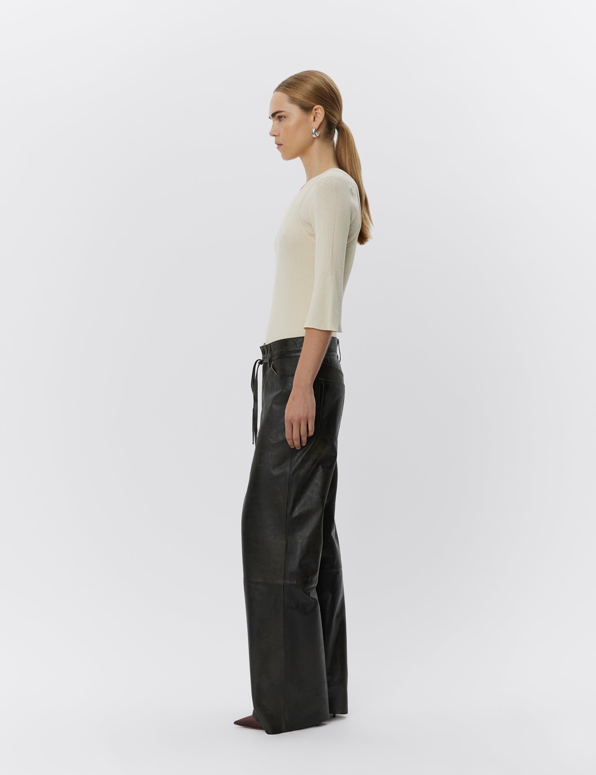 DAY Birger ét Mikkelsen Elijah - Leather Contemporary Pants 191103 ESPRESSO