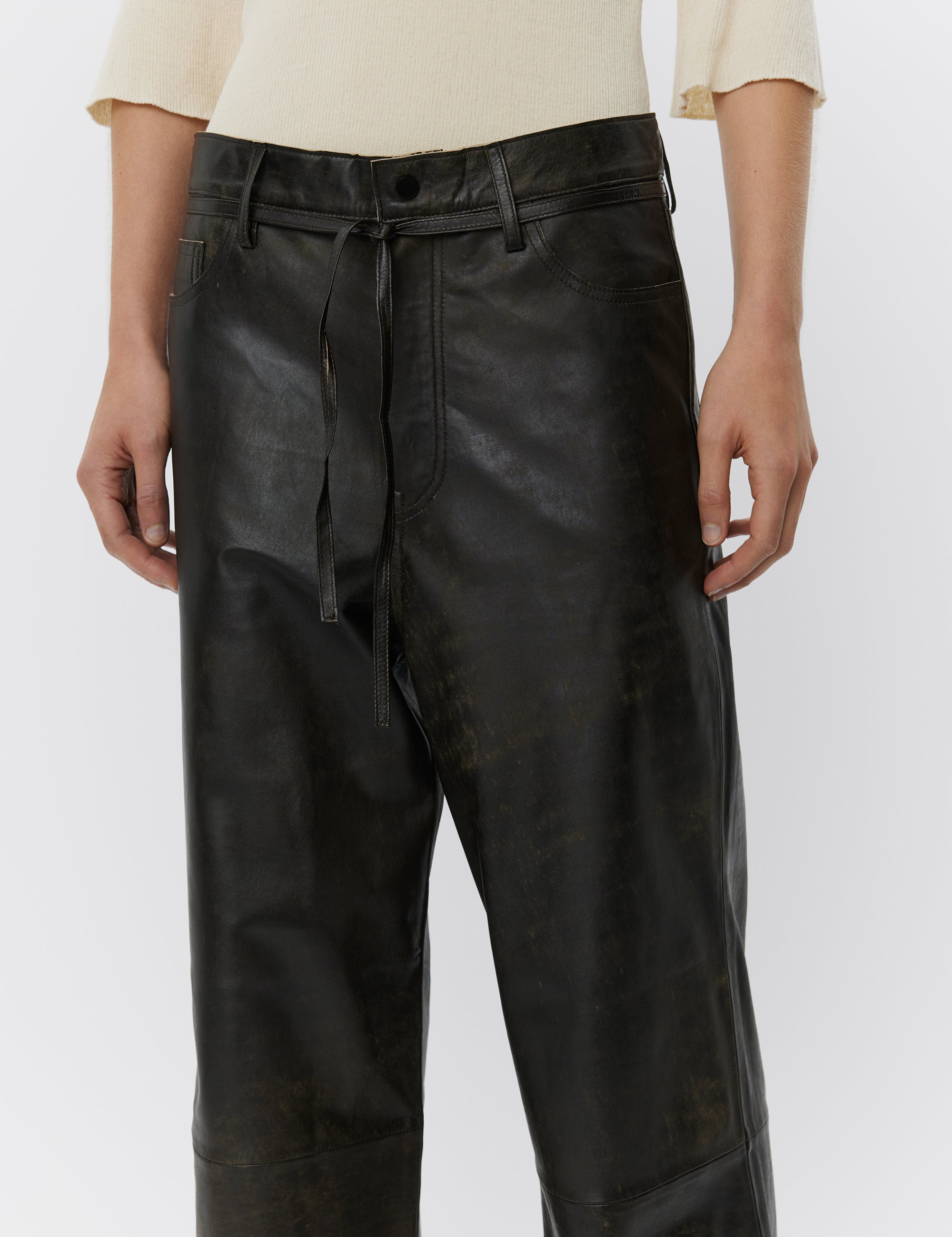 DAY Birger ét Mikkelsen Elijah - Leather Contemporary Pants 191103 ESPRESSO