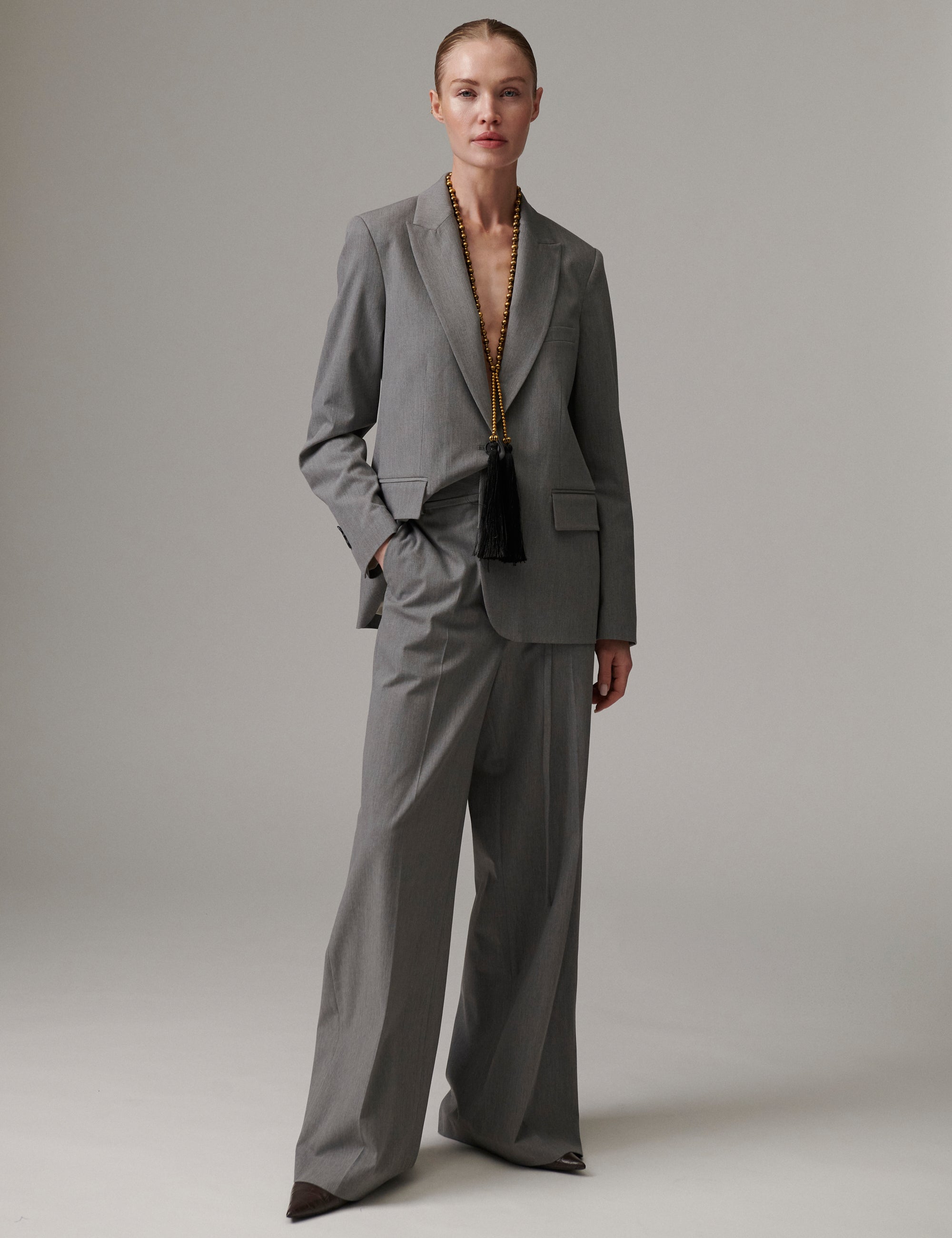 DAY Birger ét Mikkelsen Elina - Classic Gab Pants 500006 Medium Grey Melange
