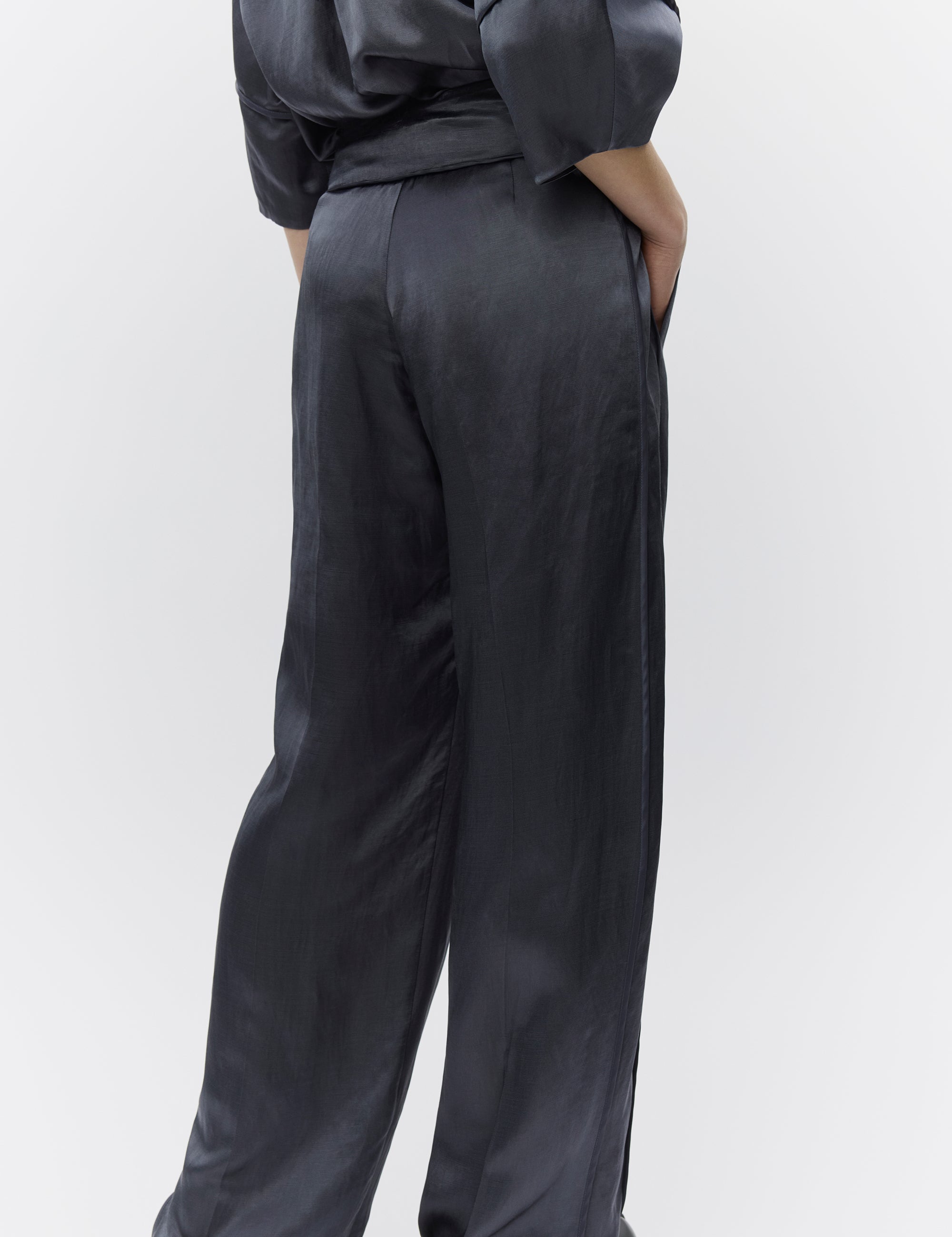 DAY Birger ét Mikkelsen Elms - High shine blend Pants 194104 EBONY