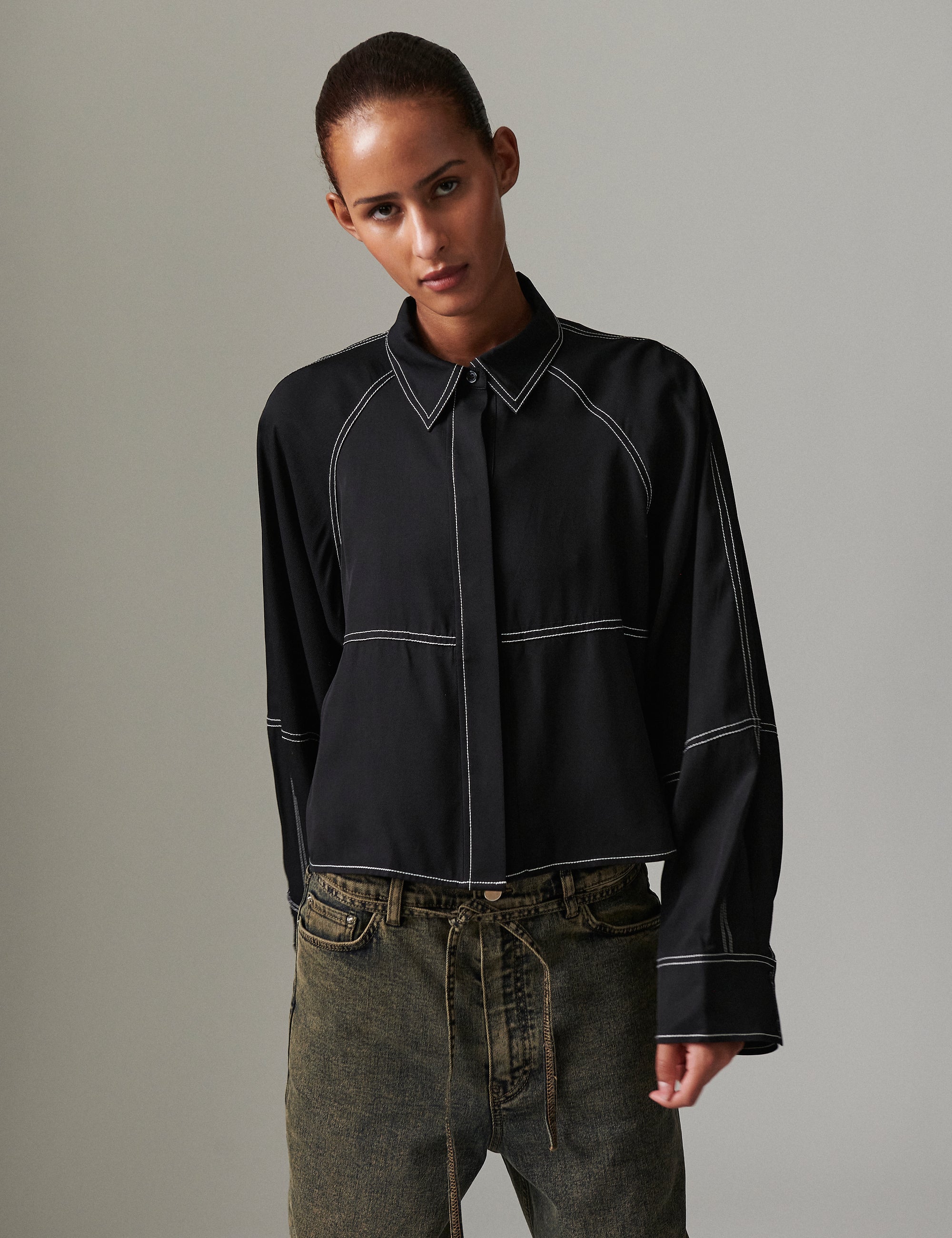 DAY Birger ét Mikkelsen Elston - Light Modern Twill Shirts & Blouses 190303 BLACK