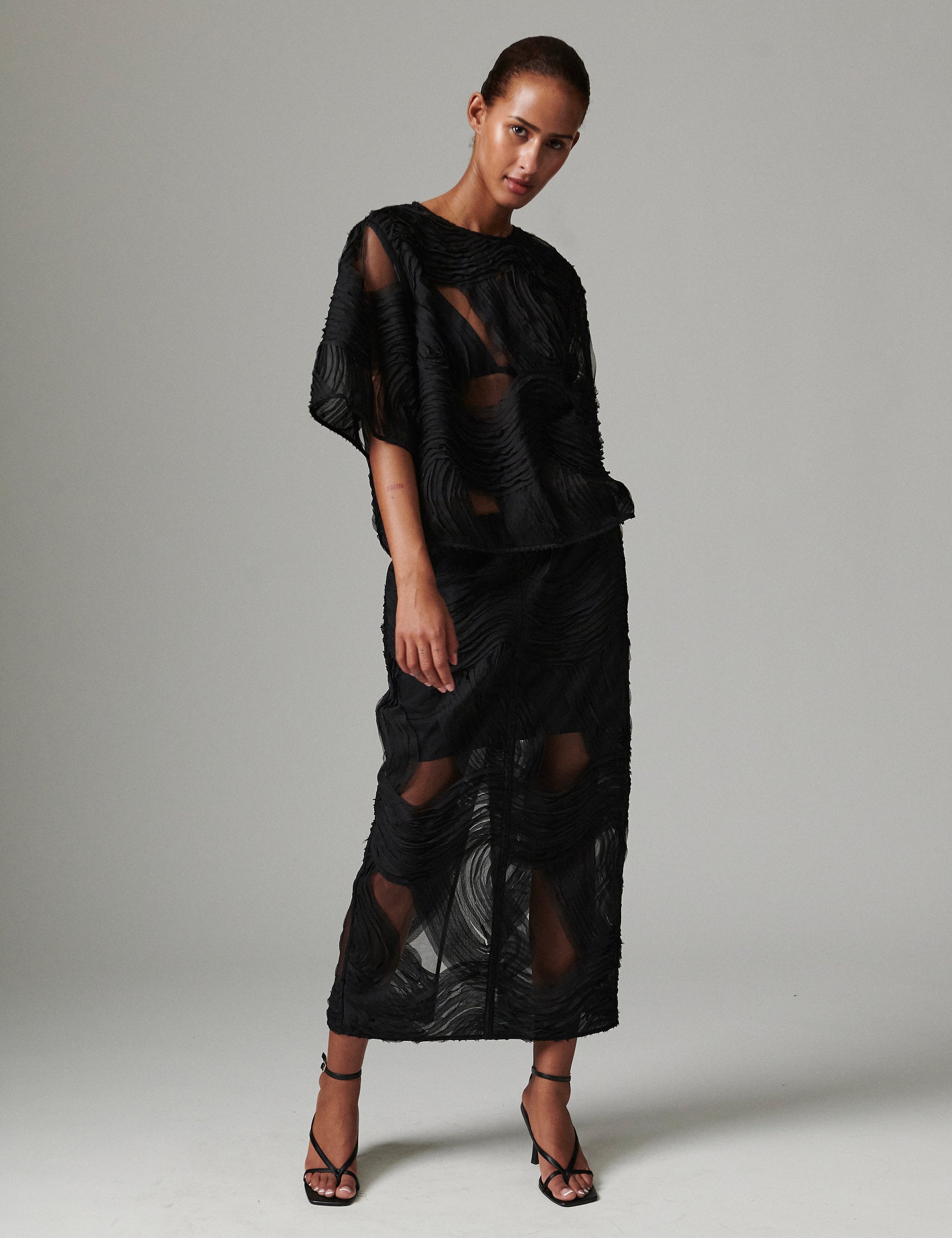 DAY Birger ét Mikkelsen Emsa - Crochet Lacy Skirt 190303 BLACK