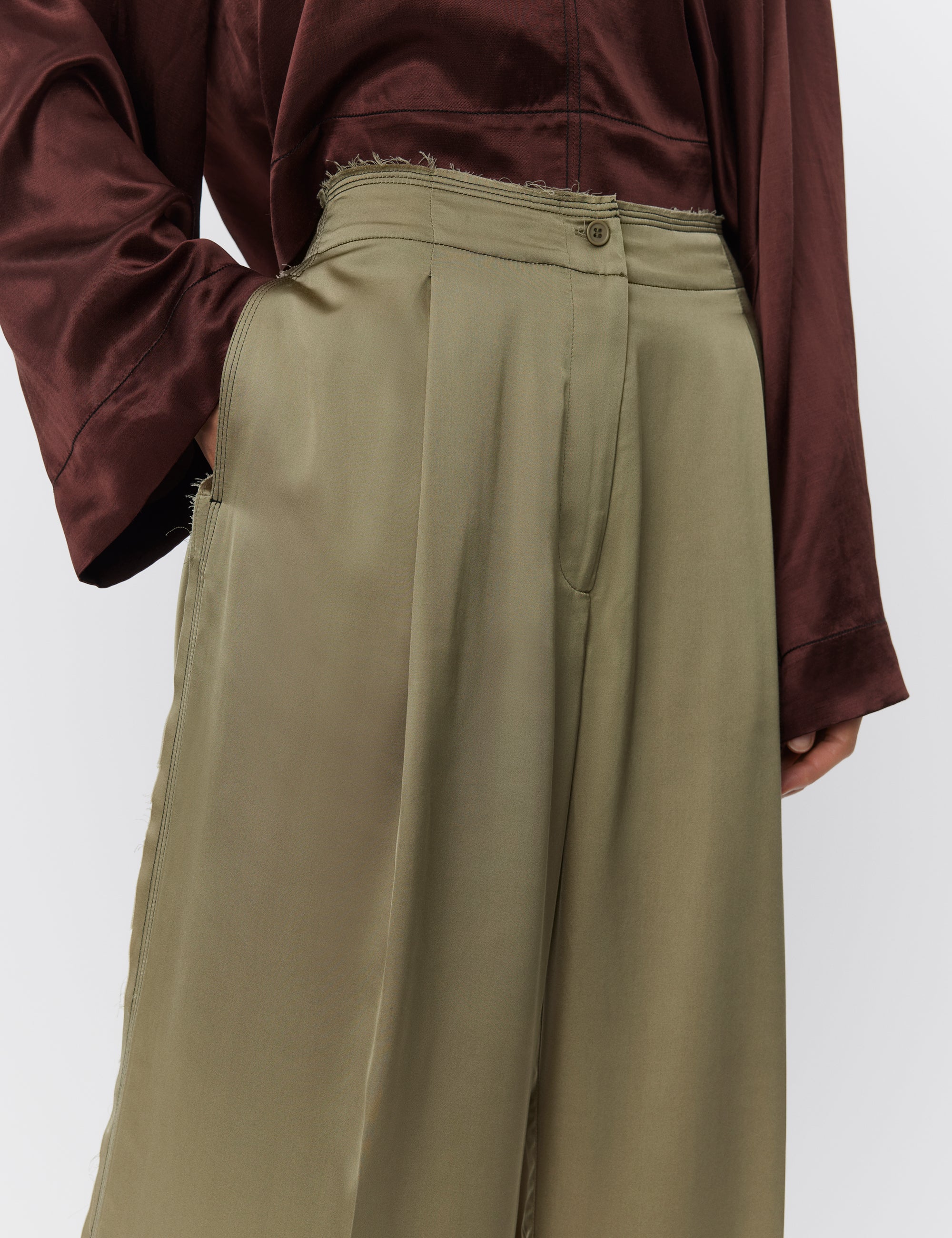 DAY Birger ét Mikkelsen Fisher - Fluid Viscose Pants 500147 SAGE KHAKI