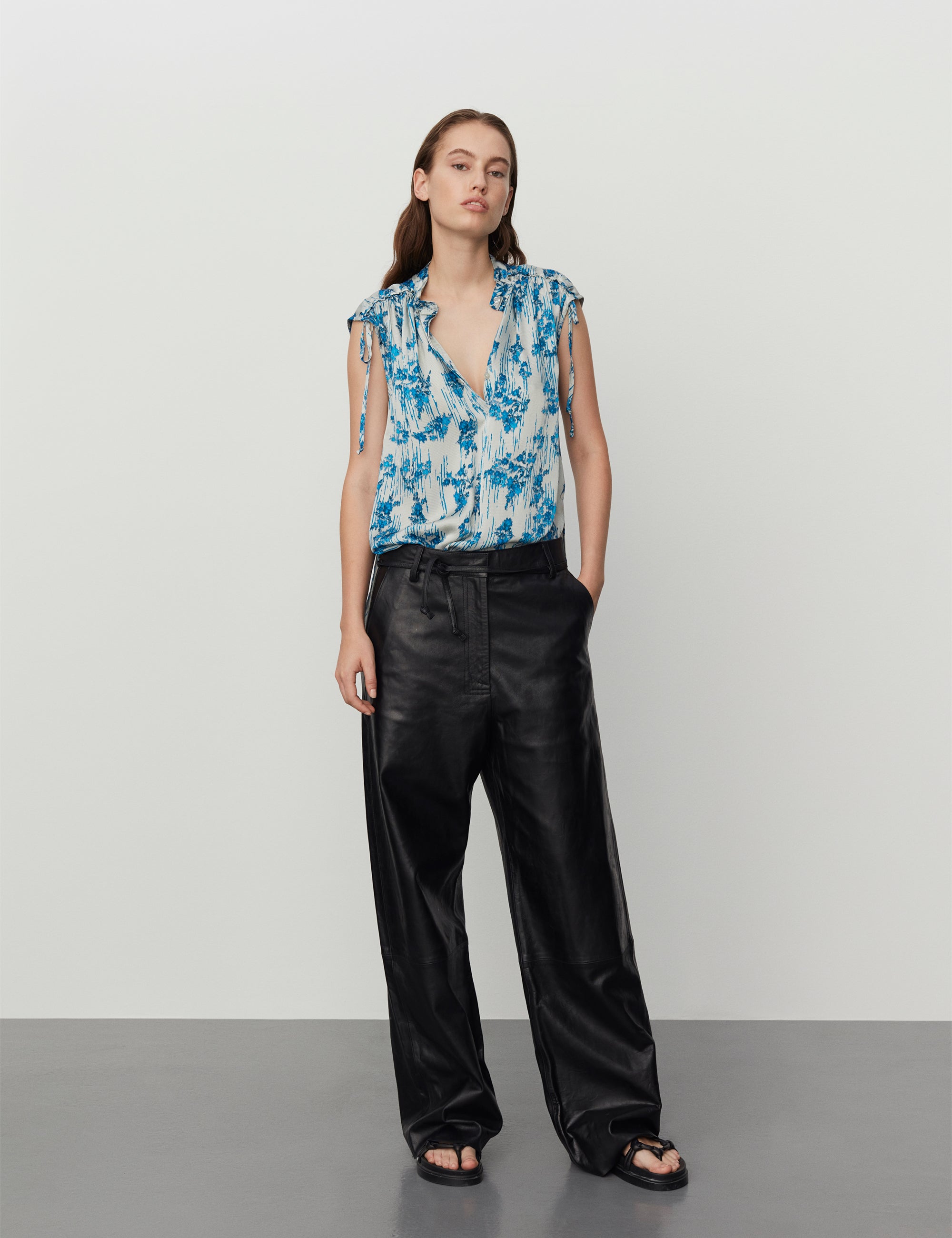 DAY Birger ét Mikkelsen Flint - Crinkled Leather Pants 190303 Black