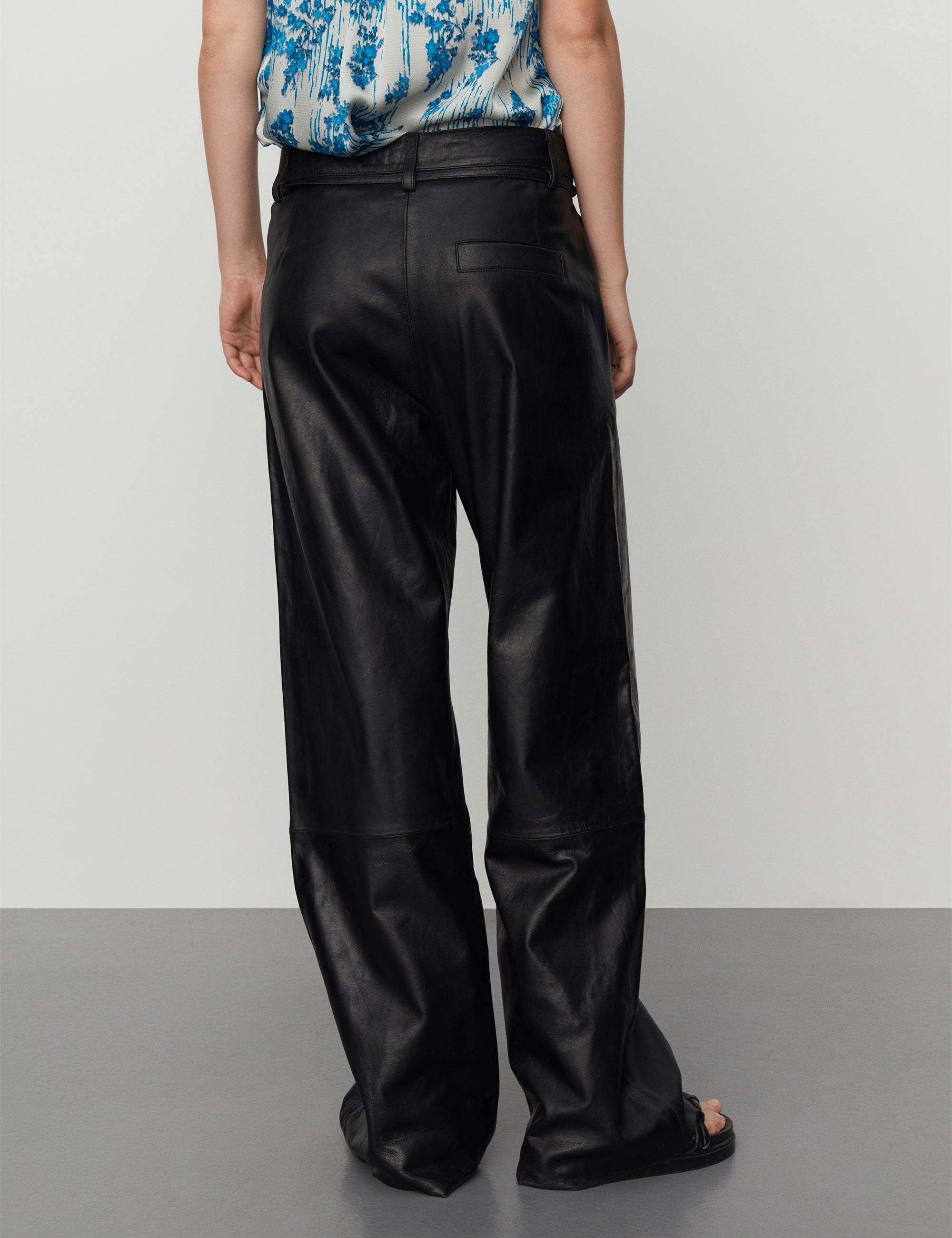 DAY Birger ét Mikkelsen Flint - Crinkled Leather Pants 190303 Black