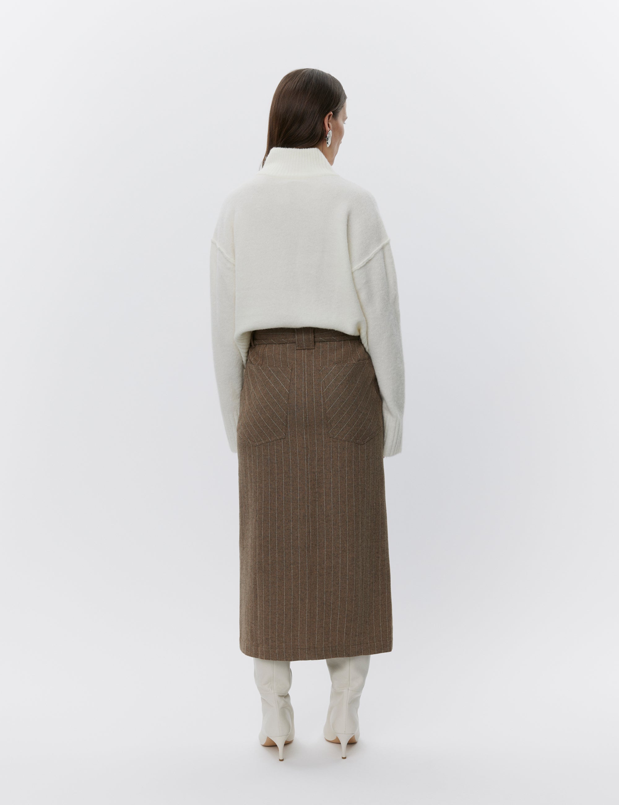 DAY Birger ét Mikkelsen Jody - Graphic Wool Stripe Skirt 190614 WREN