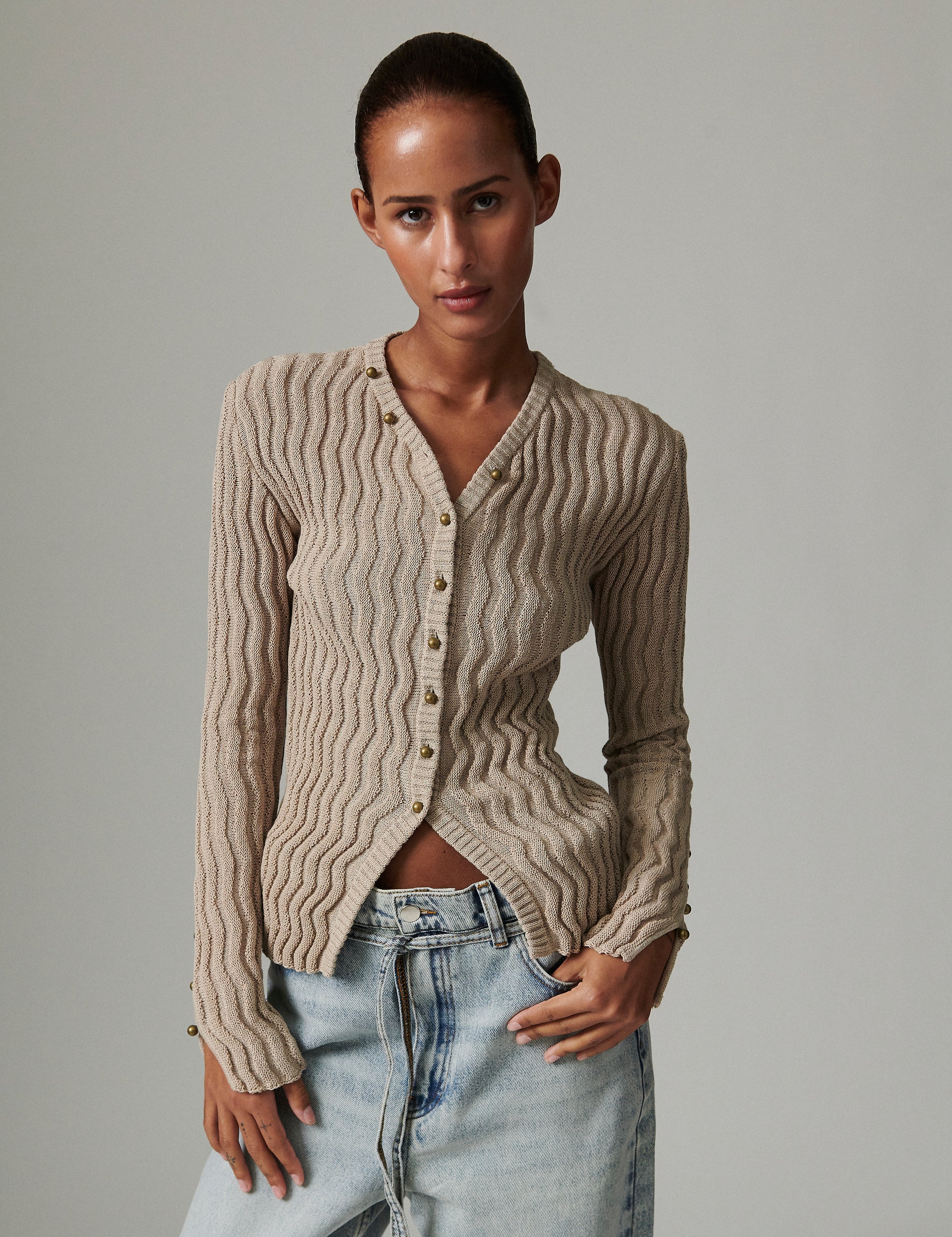 DAY Birger ét Mikkelsen Joelle - Summer Linen Cardigan 161407 COBBLESTONE