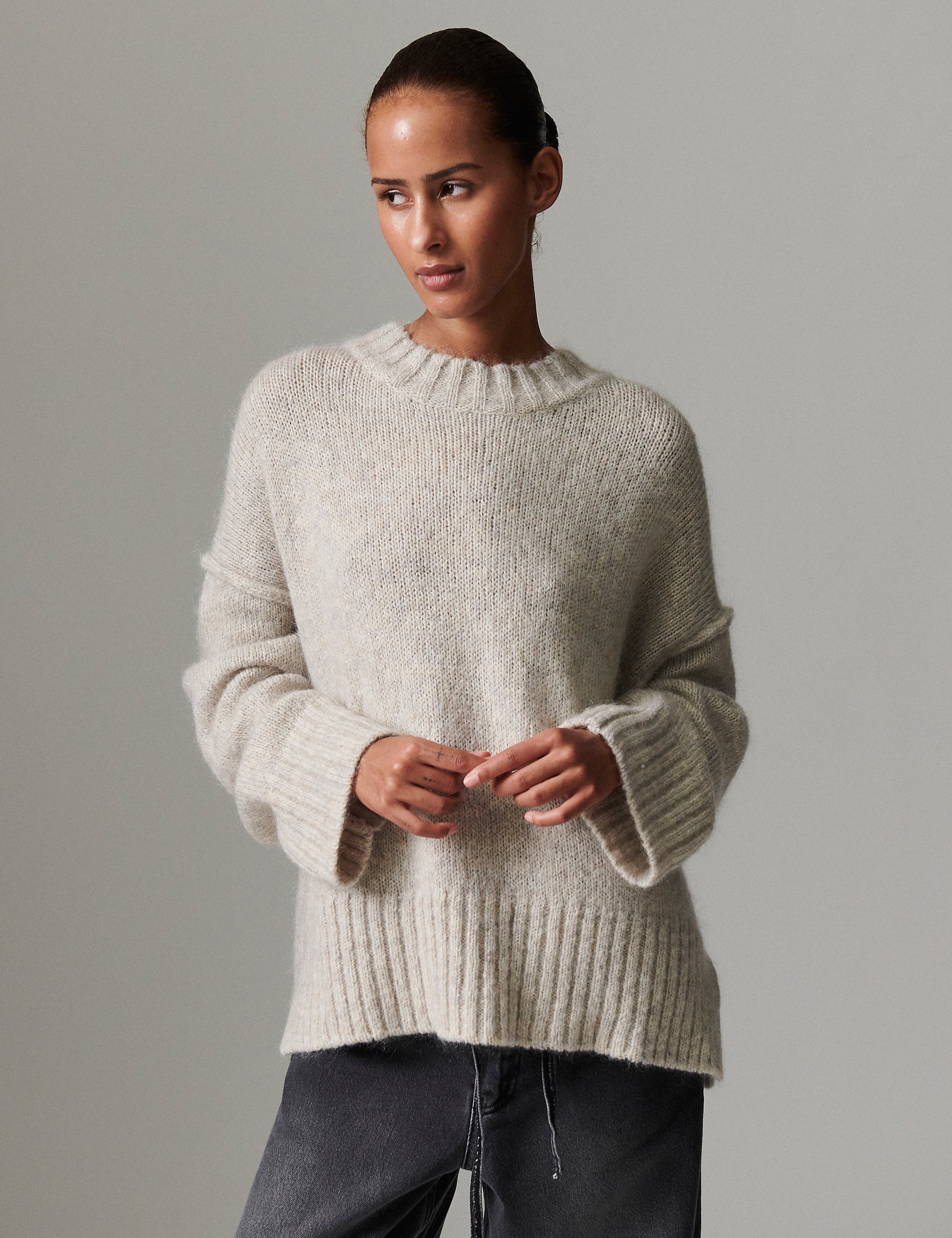 DAY Birger ét Mikkelsen Josie - Soft Mohair Pullover 500036 Light Grey Melange