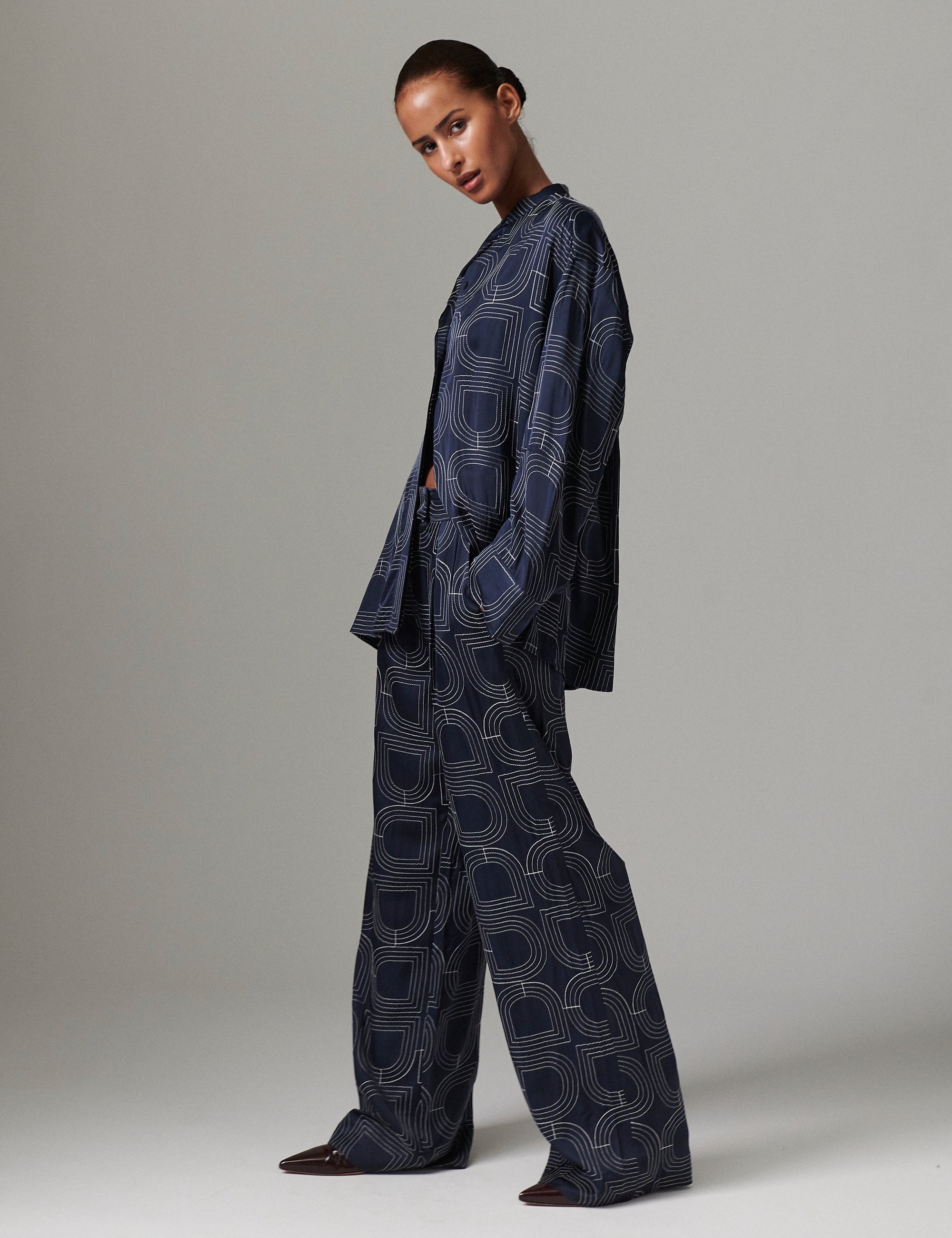 DAY Birger ét Mikkelsen Kerry - Fluid Viscose Stitch Shirts & Blouses 194020 DARK SAPPHIRE.