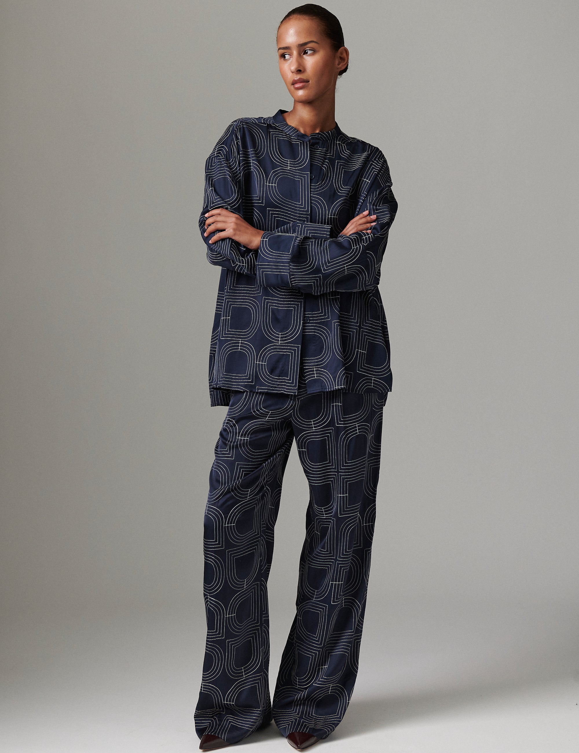 DAY Birger ét Mikkelsen Kerry - Fluid Viscose Stitch Shirts & Blouses 194020 DARK SAPPHIRE.