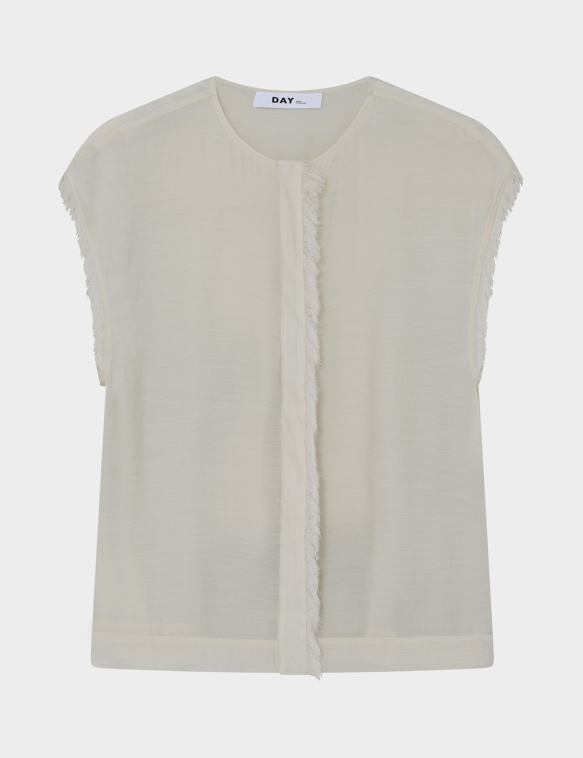 DAY Birger ét Mikkelsen Kua - Sheer Fringes Tops & T-Shirts 110605 Jet Stream
